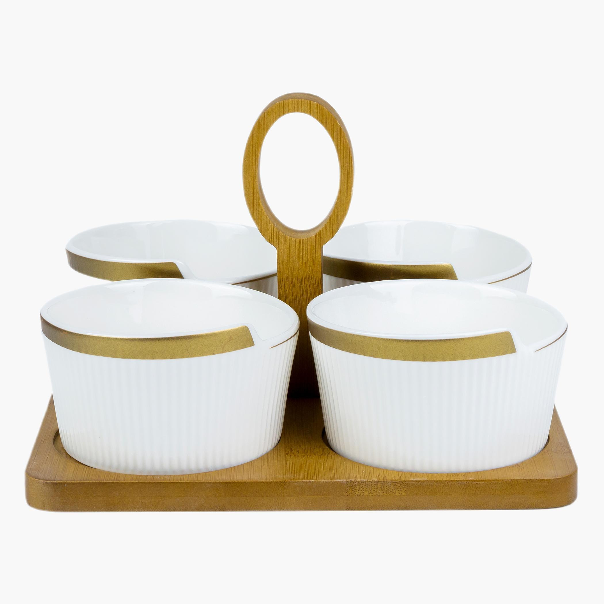 طقم أوعية تقديم 4 قطع مع صينية من الخيزران فيردي من فيست-hbxdecorandfurnishings-tabletop-serveware-image-1