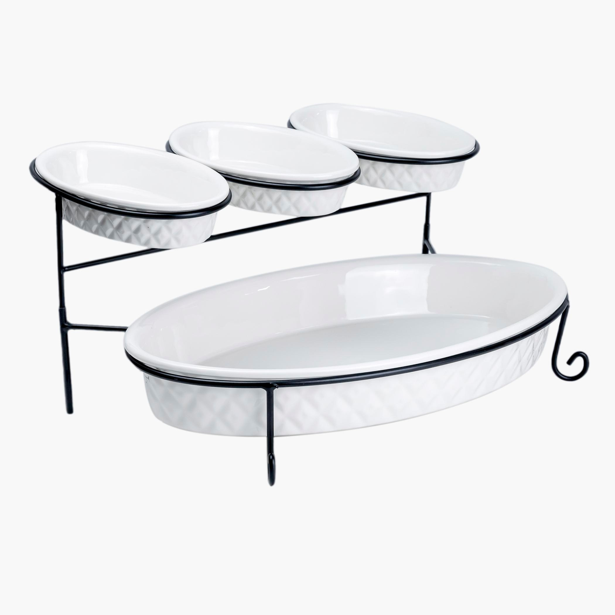 طقم تقديم بيضاوي طبقتين - فيست-hbxdecorandfurnishings-tabletop-serveware-image-2