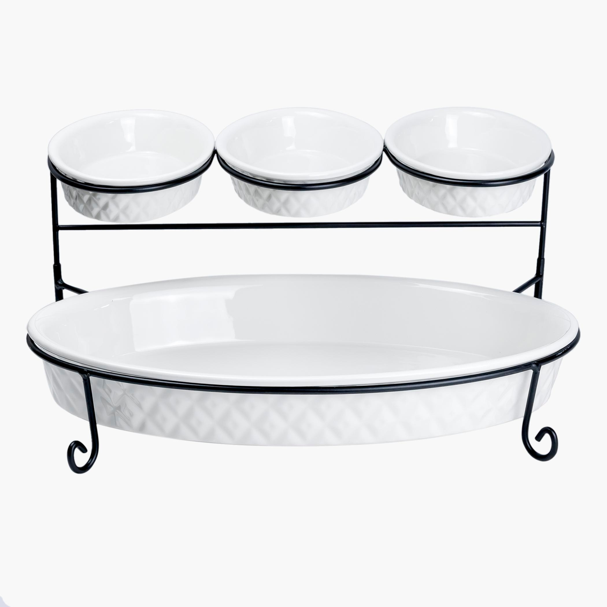 طقم تقديم بيضاوي طبقتين - فيست-hbxdecorandfurnishings-tabletop-serveware-image-3