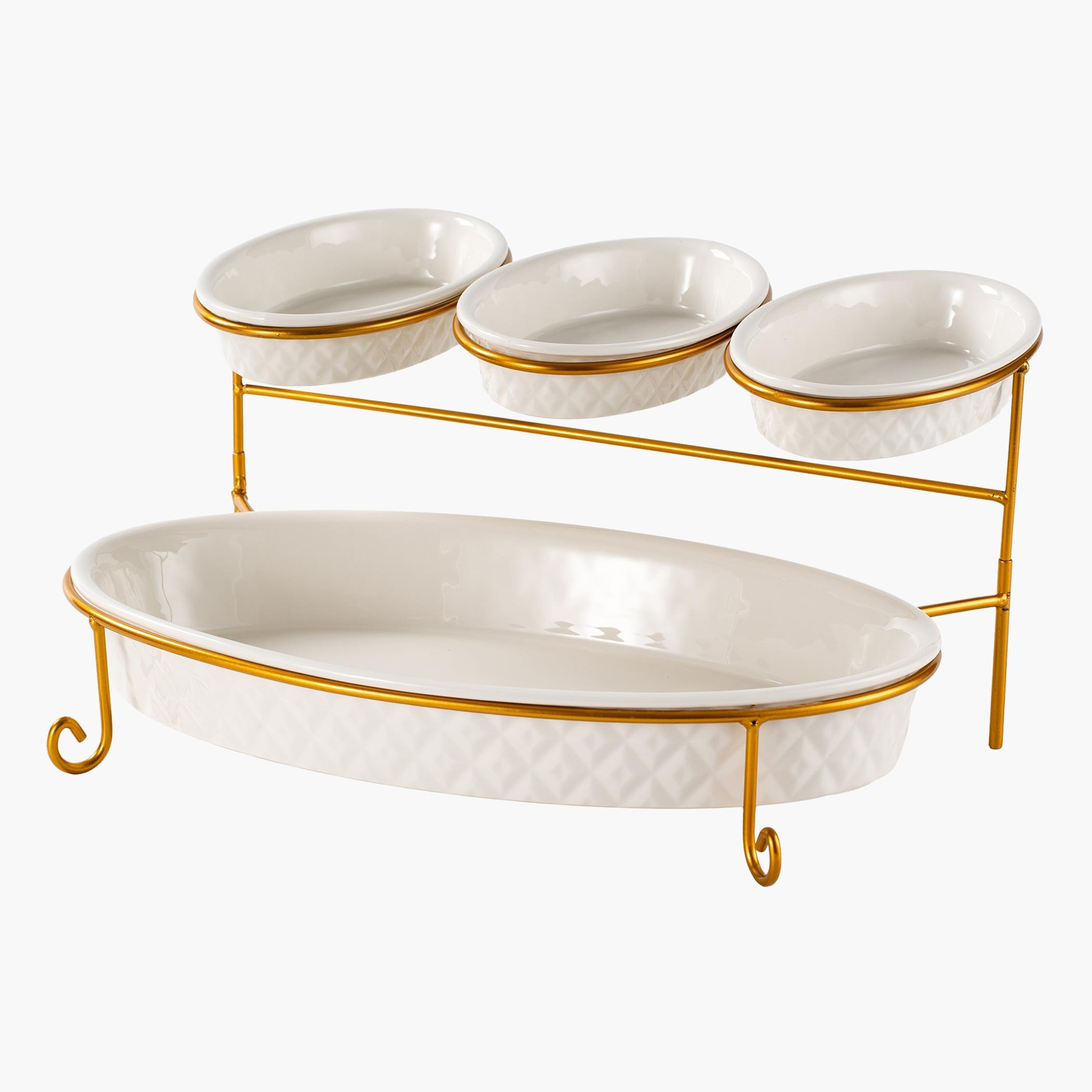 طقم تقديم بيضاوي طابقين من  فيست-hbxdecorandfurnishings-tabletop-serveware-image-2