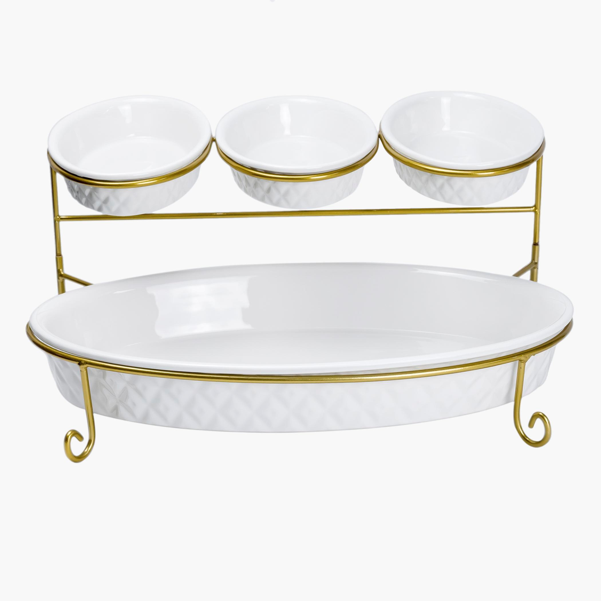 طقم تقديم بيضاوي طابقين من  فيست-hbxdecorandfurnishings-tabletop-serveware-image-3