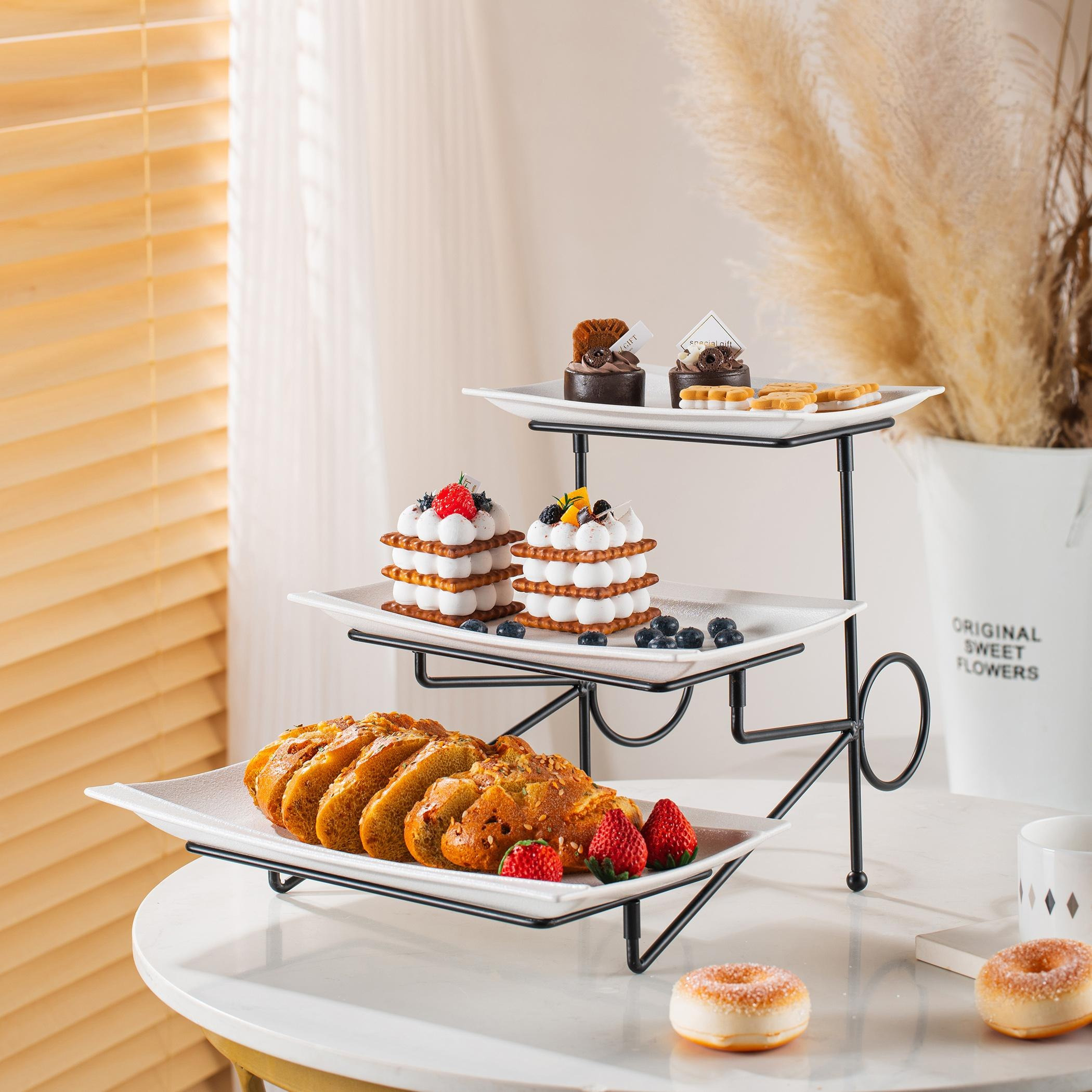 صحن 3 طبقات مع حامل - فيست-hbxdecorandfurnishings-tabletop-serveware-image-1