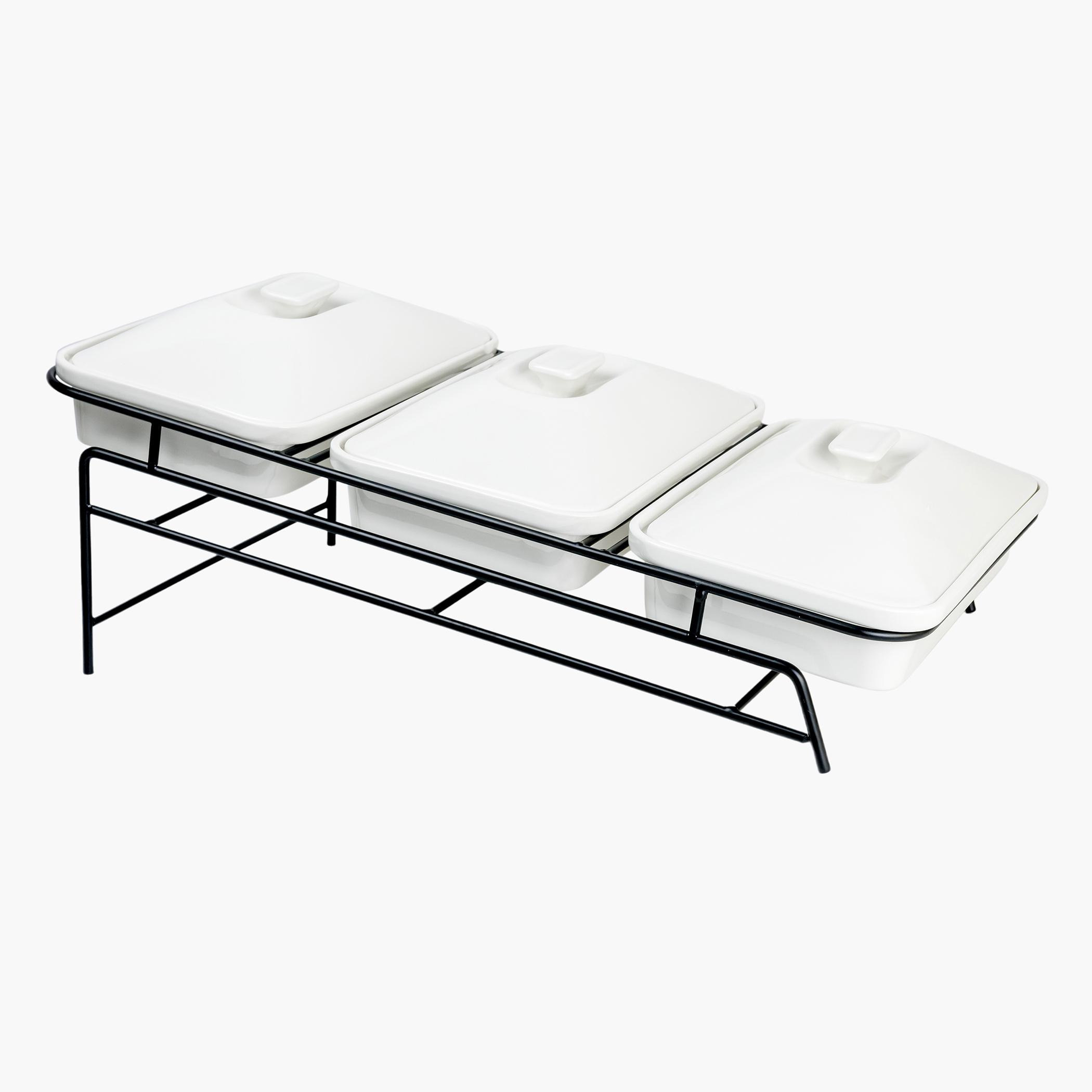 طقم أوعية 3 طبقات مع حامل - فيست-hbxdecorandfurnishings-tabletop-serveware-image-2