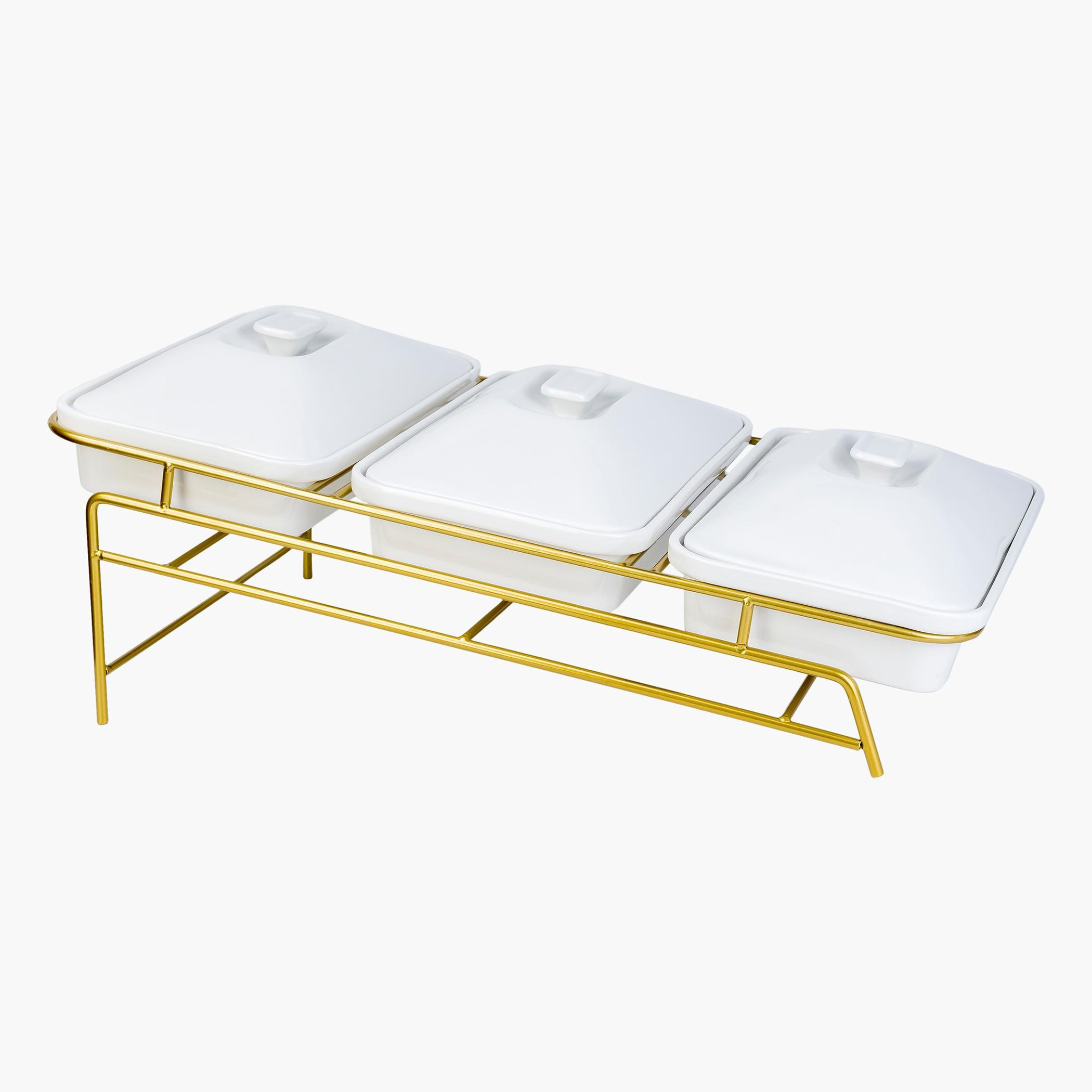 طقم أوعية 3 طبقات مع حامل - فيست-hbxdecorandfurnishings-tabletop-serveware-image-2