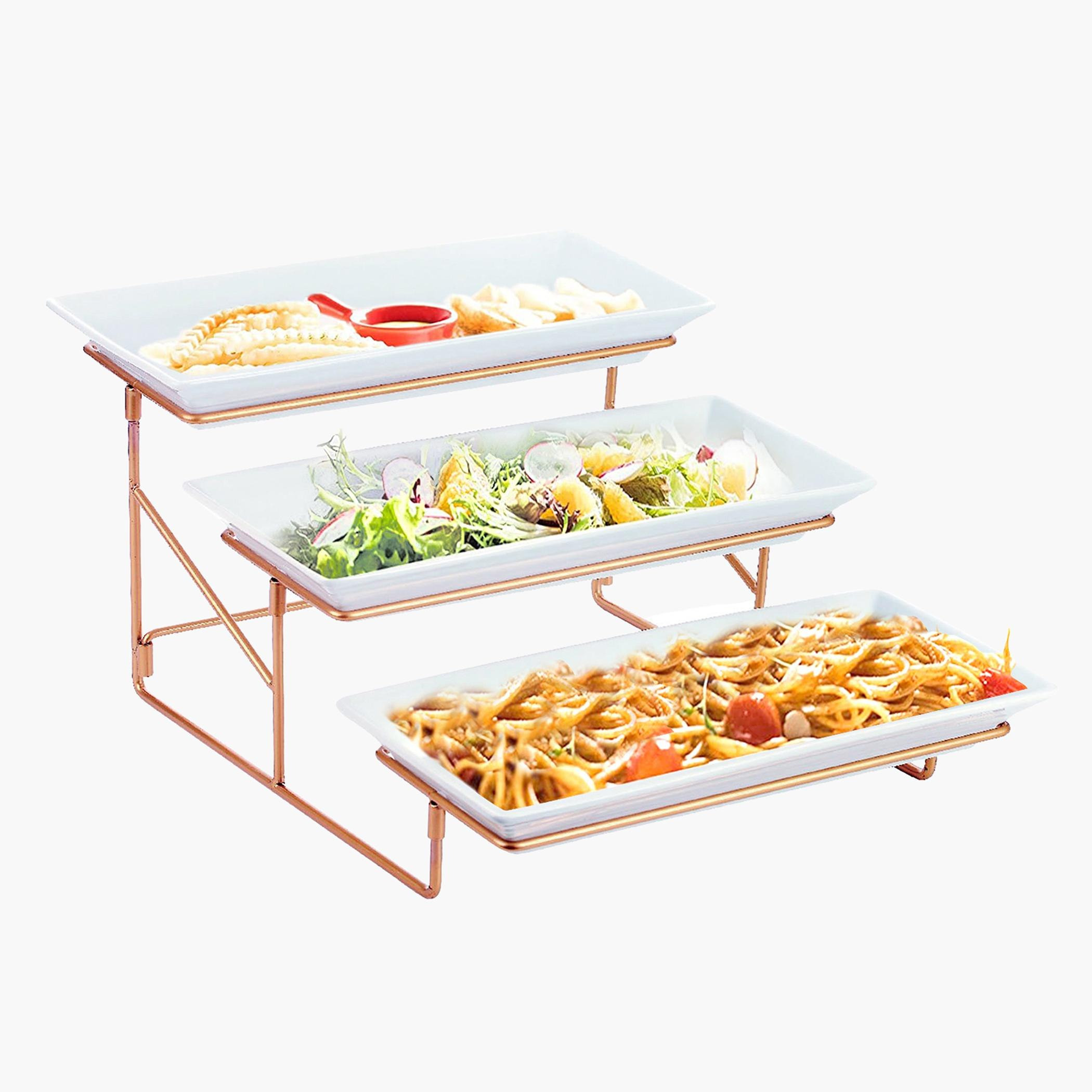 طقم صحون مستطيلة 3 طبقات - فيست-hbxdecorandfurnishings-tabletop-serveware-image-1