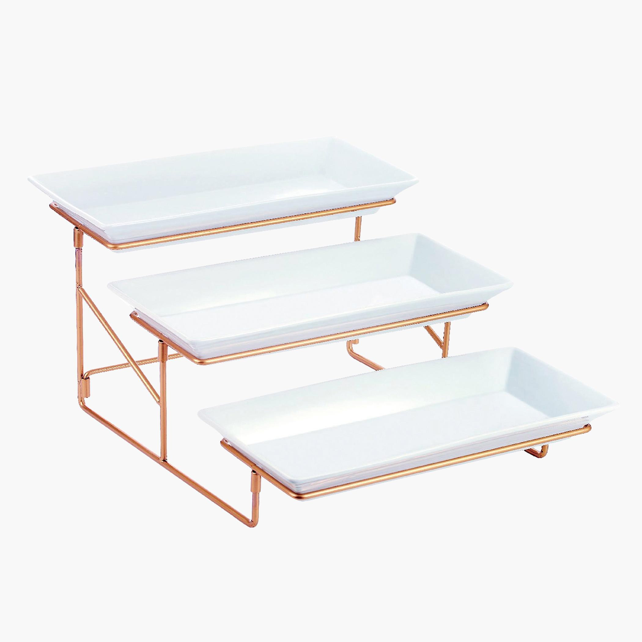 طقم صحون مستطيلة 3 طبقات - فيست-hbxdecorandfurnishings-tabletop-serveware-image-2
