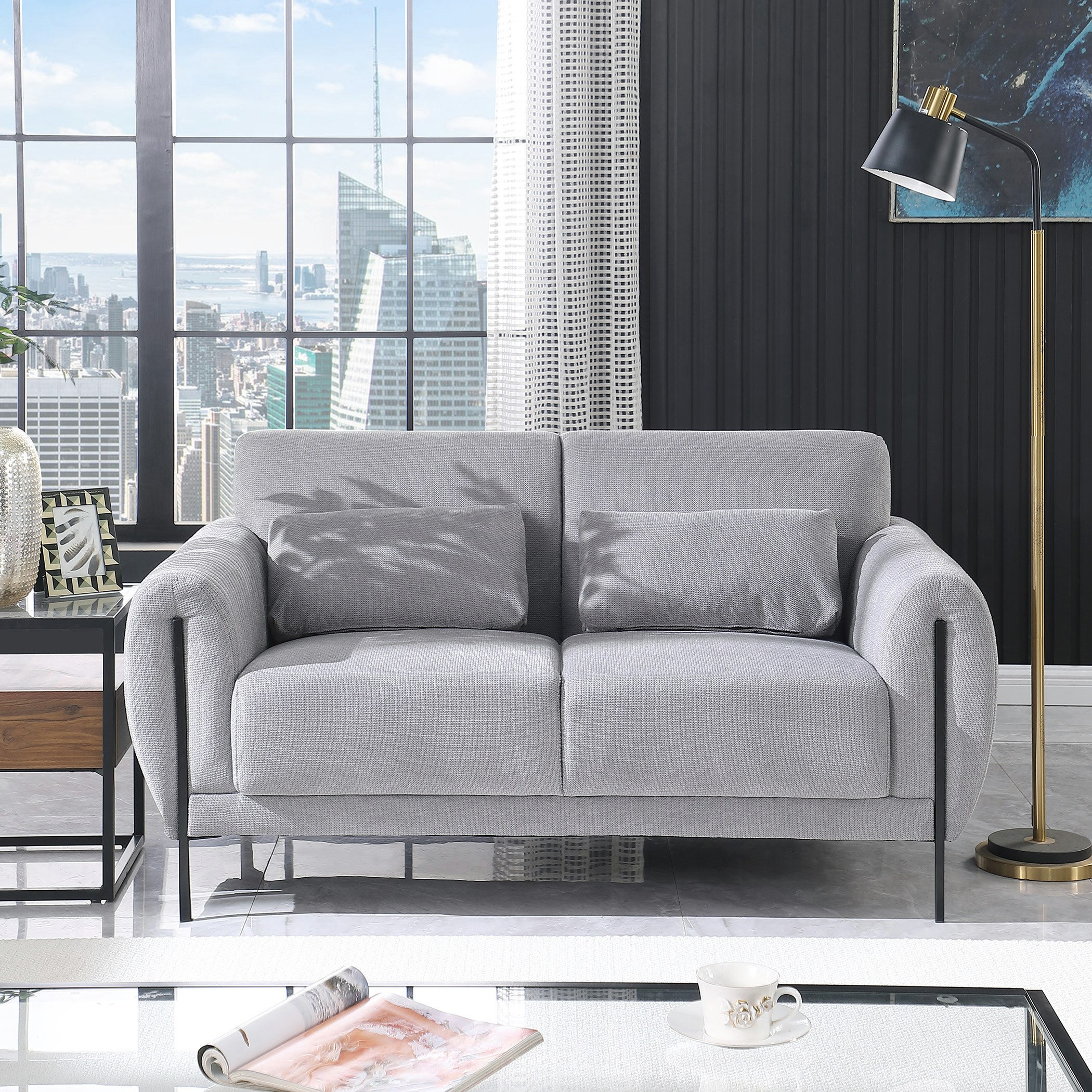 كنبة قماش 2 مقعد مع 2 وسادة من ميبل-hbxlivingroom-sofasandarmchairs-sofas-image-2