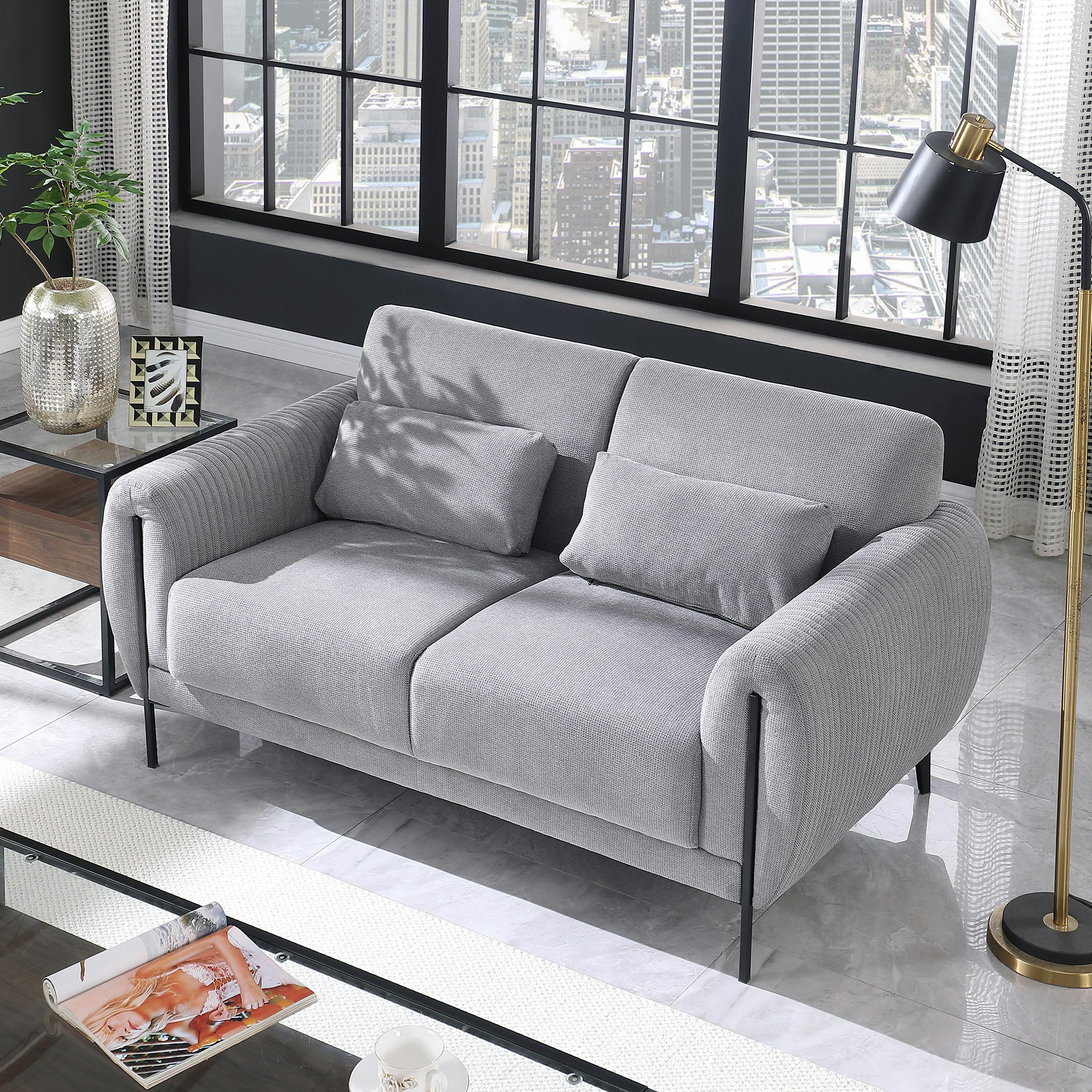 كنبة قماش 2 مقعد مع 2 وسادة من ميبل-hbxlivingroom-sofasandarmchairs-sofas-image-3