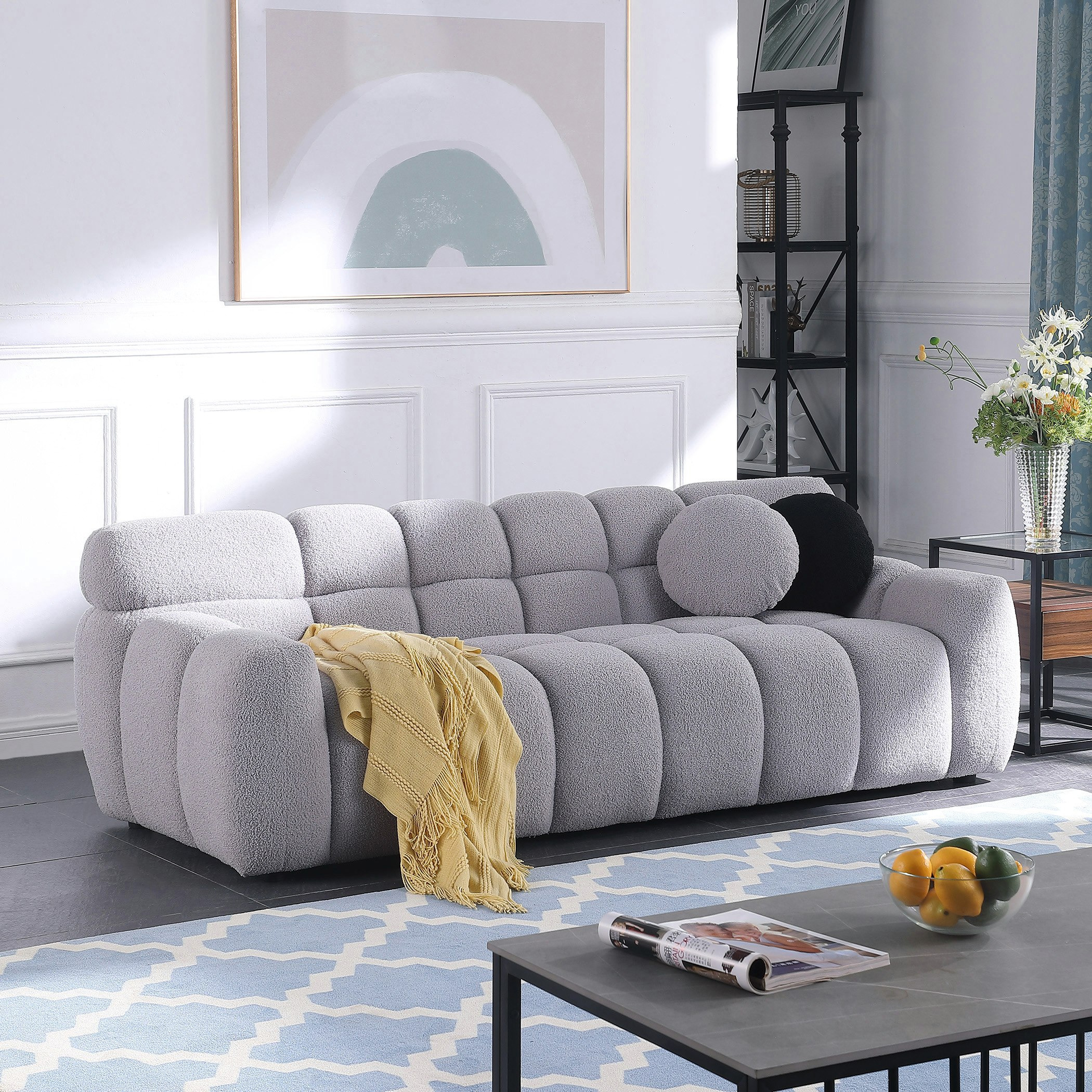 كنبة قماش 3 مقاعد مع 2 وسادة من بابل-hbxlivingroom-sofasandarmchairs-sofas-image-1