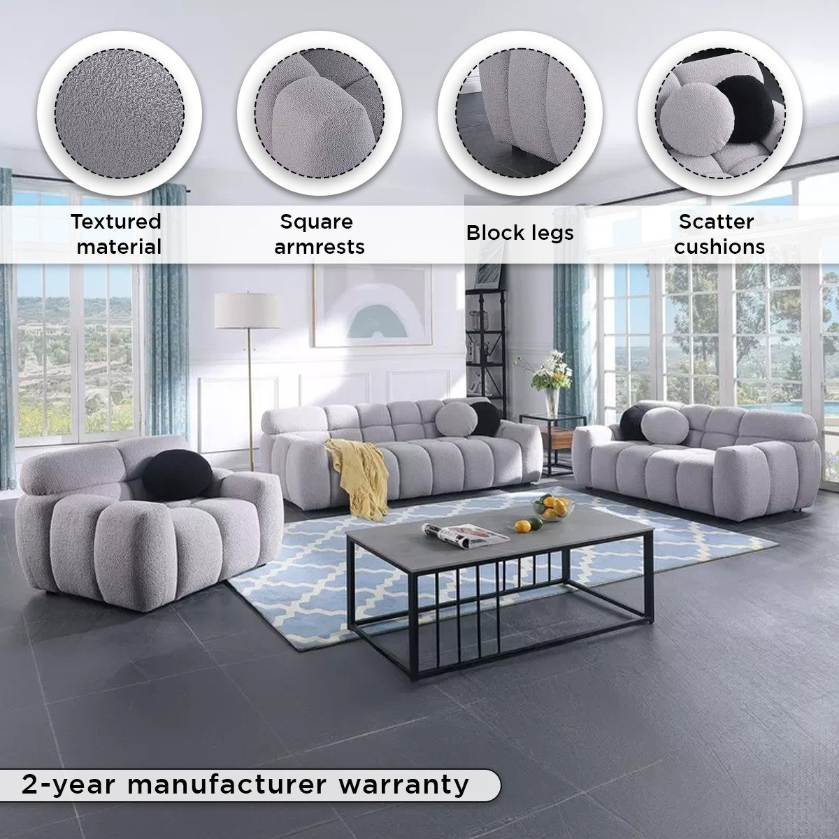 كنبة قماش 2 مقاعد مع 2 وسادة من بابل-hbxlivingroom-sofasandarmchairs-sofas-image-4