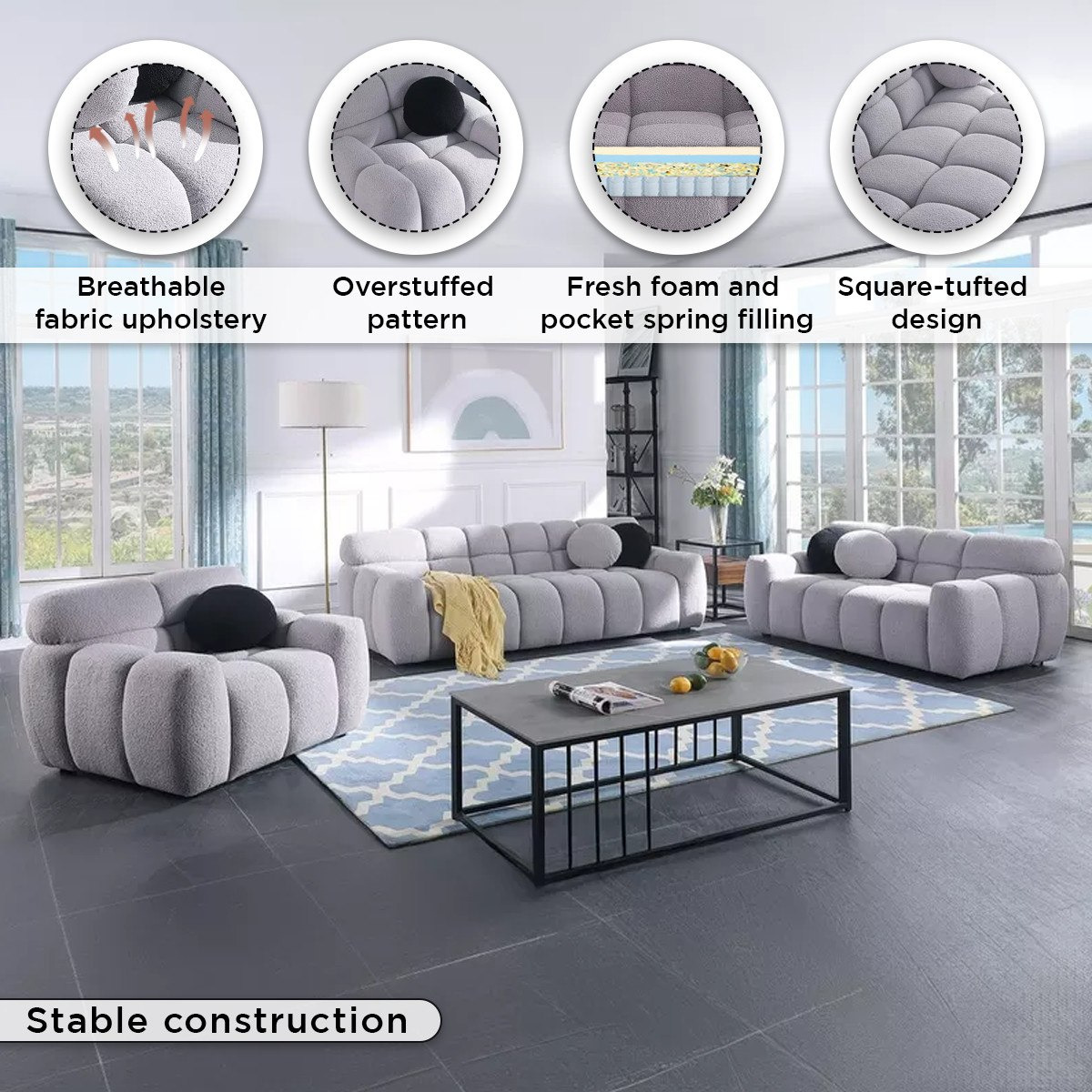 كنبة قماش 2 مقاعد مع 2 وسادة من بابل-hbxlivingroom-sofasandarmchairs-sofas-image-5
