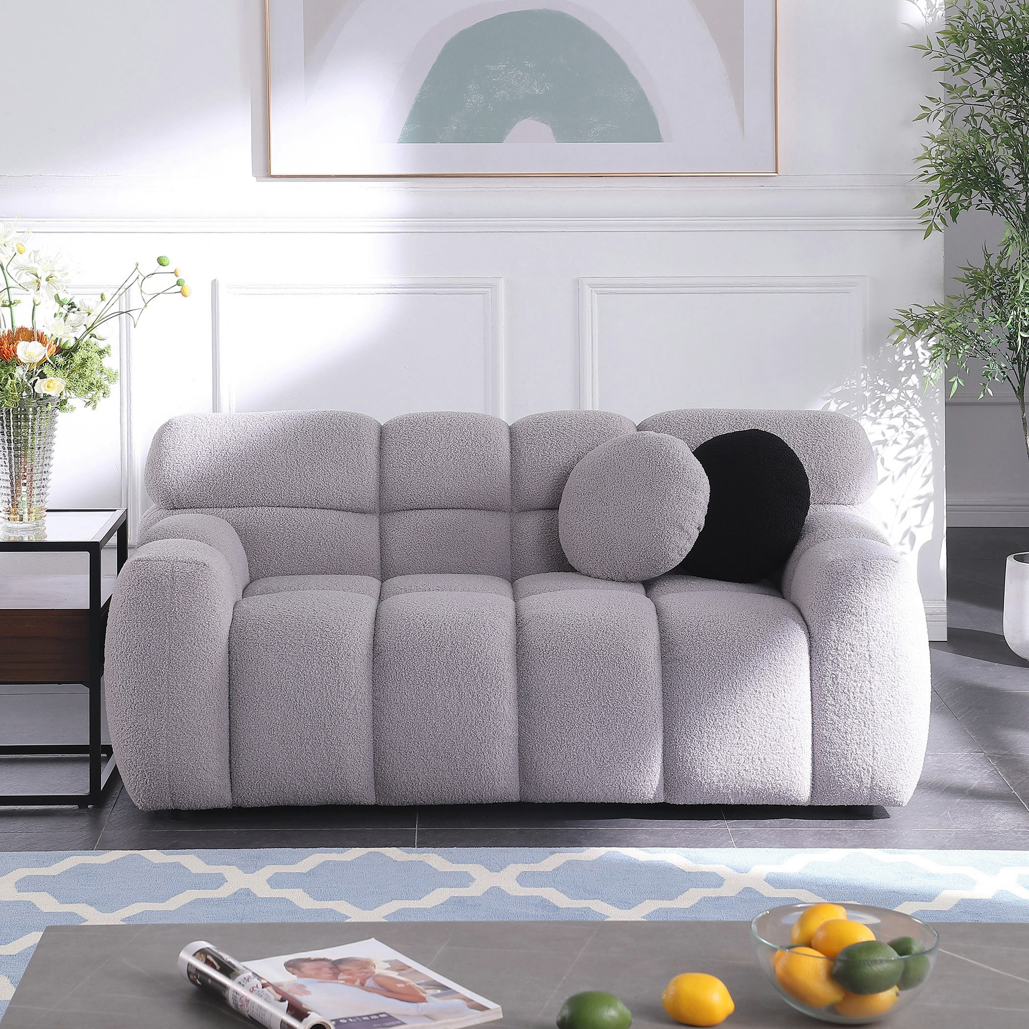 كنبة قماش 2 مقاعد مع 2 وسادة من بابل-hbxlivingroom-sofasandarmchairs-sofas-image-2