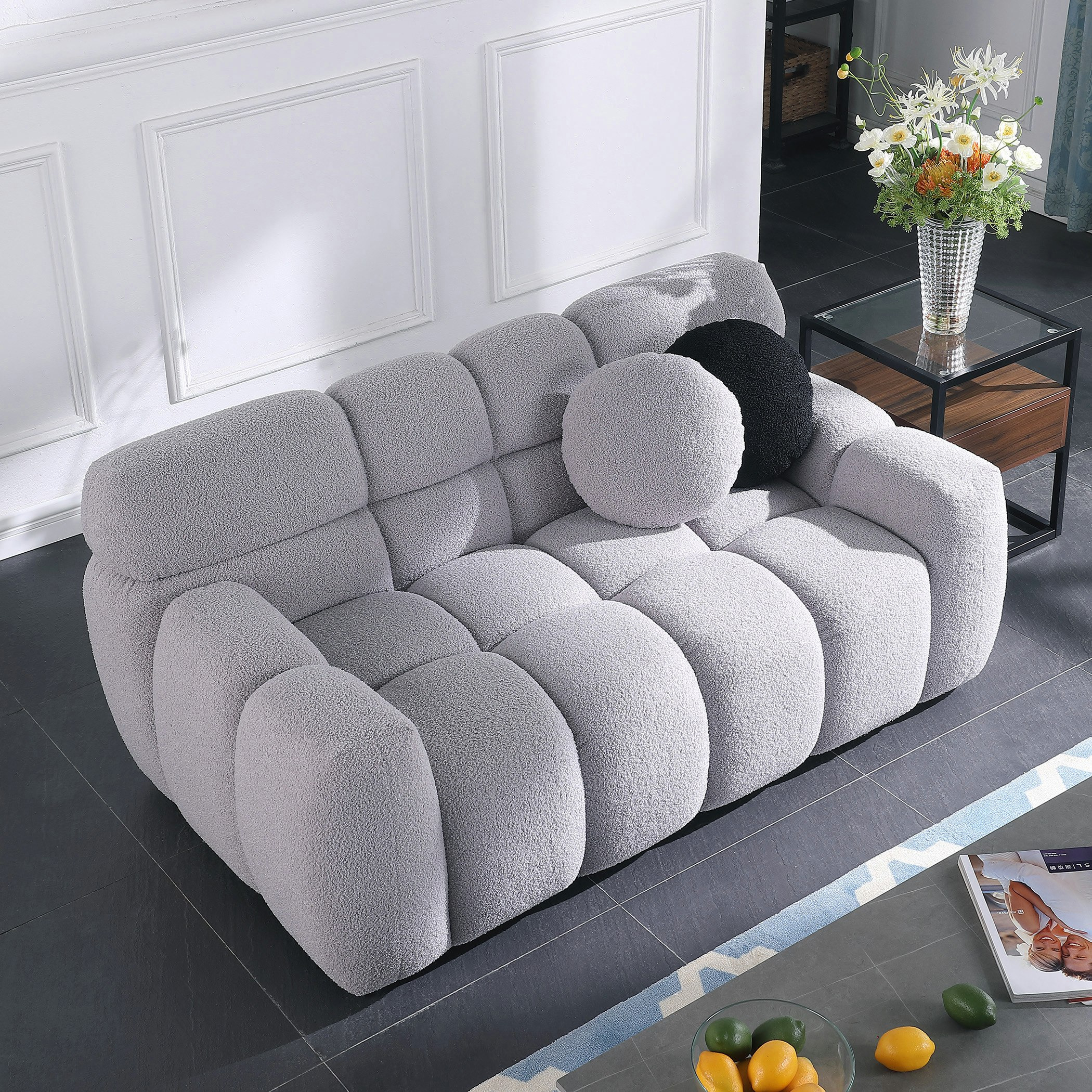 كنبة قماش 2 مقاعد مع 2 وسادة من بابل-hbxlivingroom-sofasandarmchairs-sofas-image-3