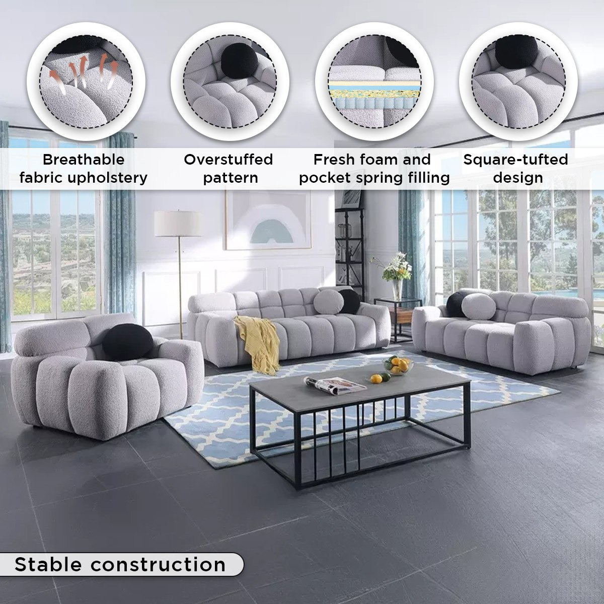 كنبة قماش بمساند ذراعين مع وسادة من بابل-hbxlivingroom-sofasandarmchairs-sofas-image-5
