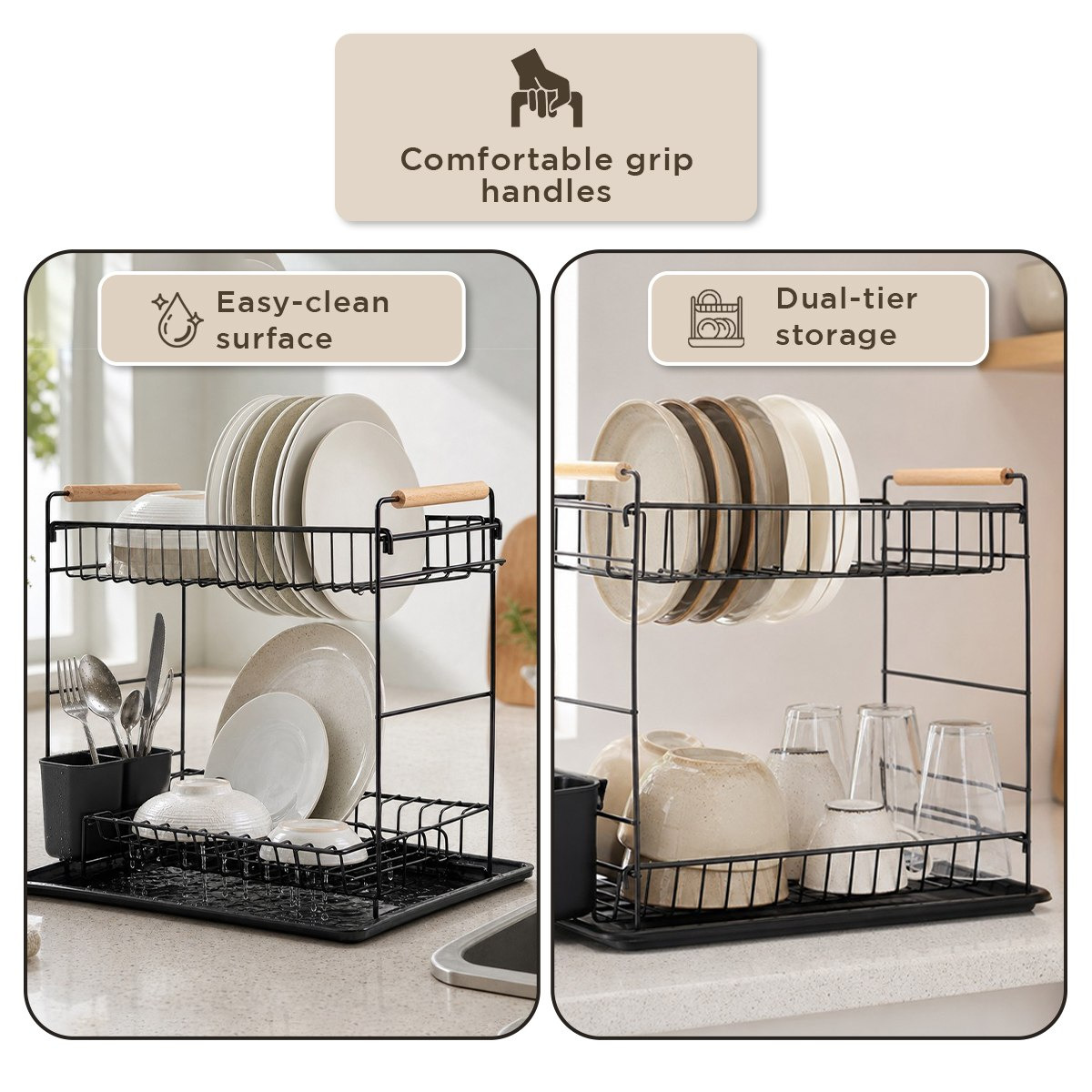 Daisy 2-Tier Dish Rack with Holder-hbxhomeware-hbxkitchen-image-9