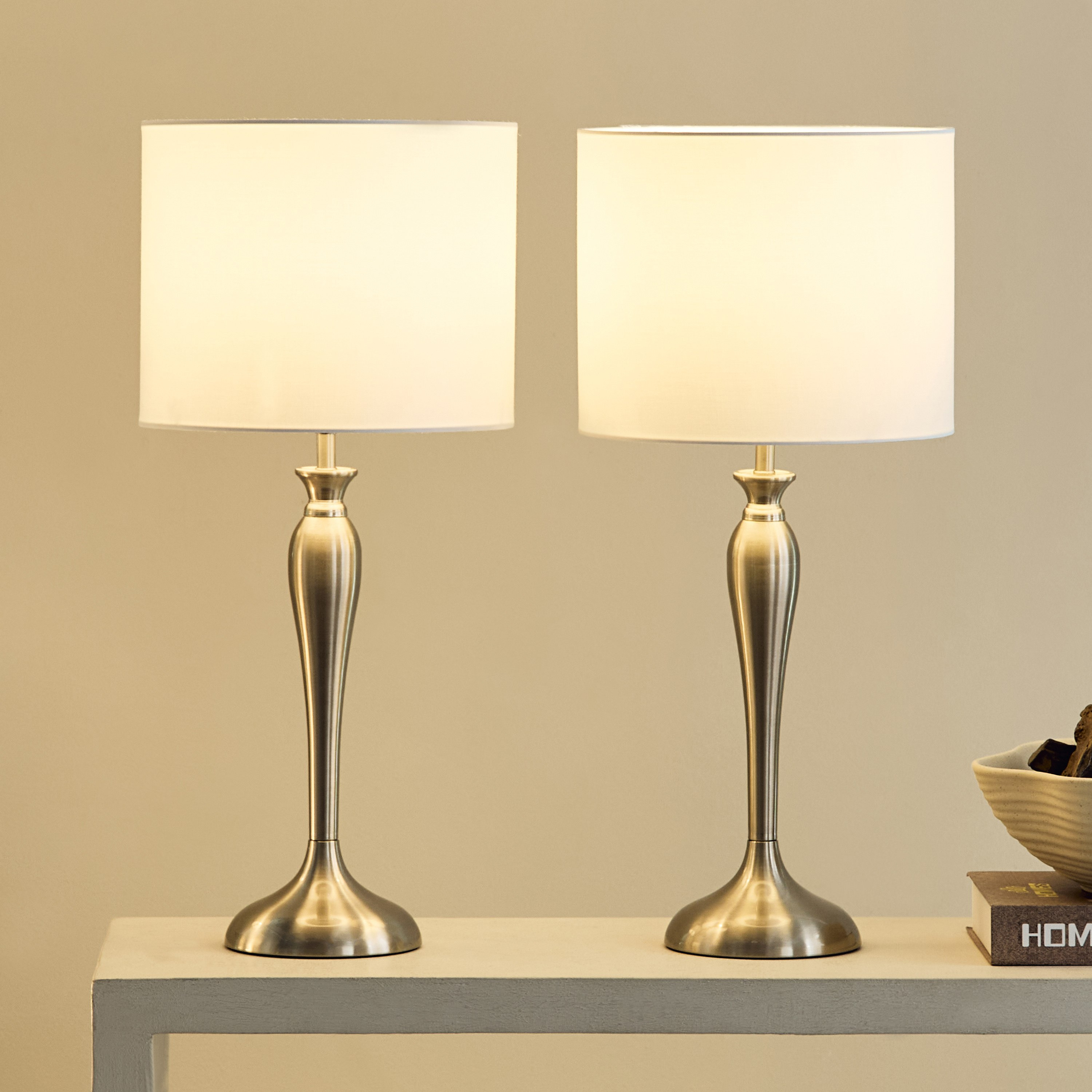طقم مصابيح طاولة معدن من قطعتين من رولينز - 25×55 سم-hbxbedroom-lighting-tablelamps-image-2