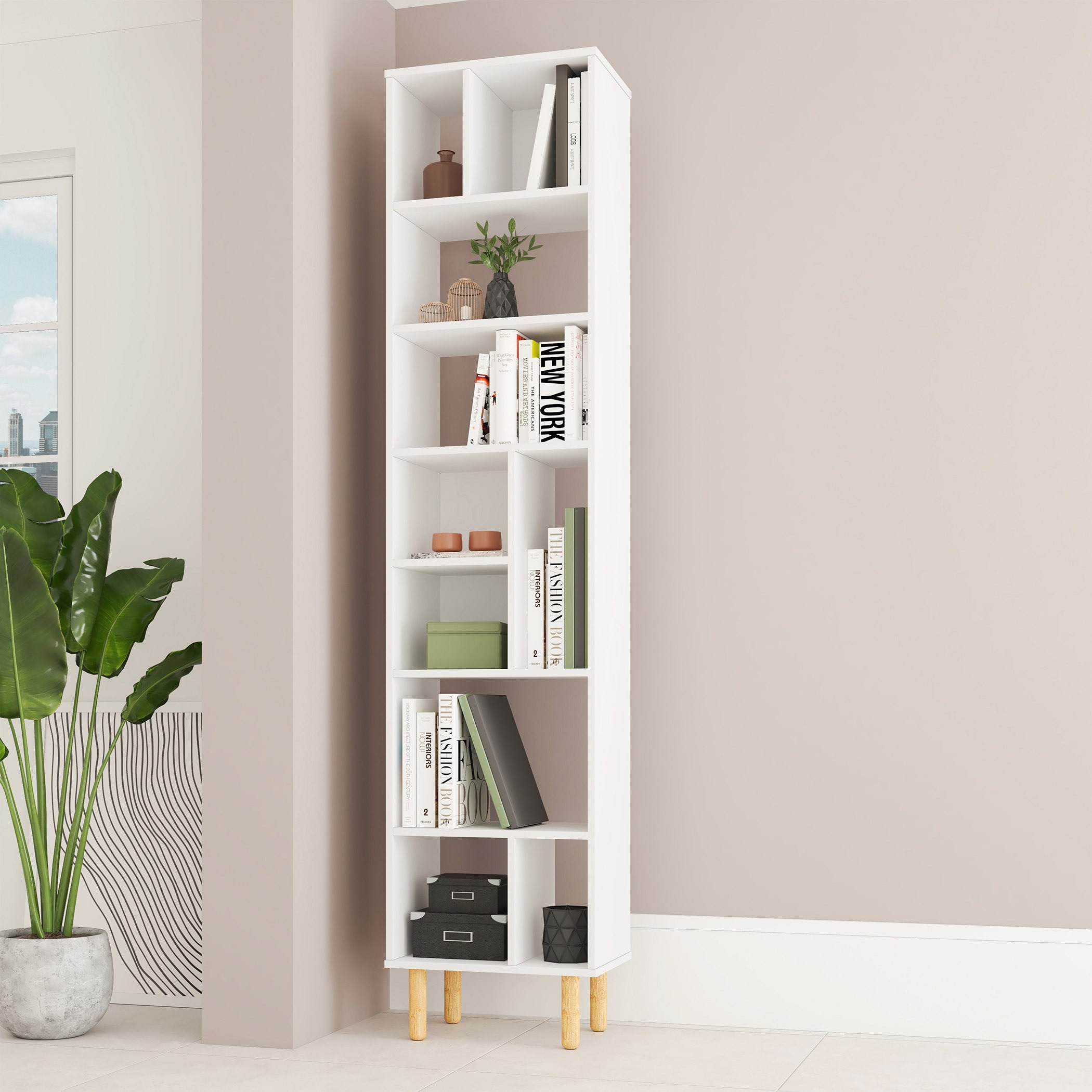 خزانة الكتب طويلة رفيعة من بيانكا لوندرينا-hbxfurniture-office-bookcases-image-1