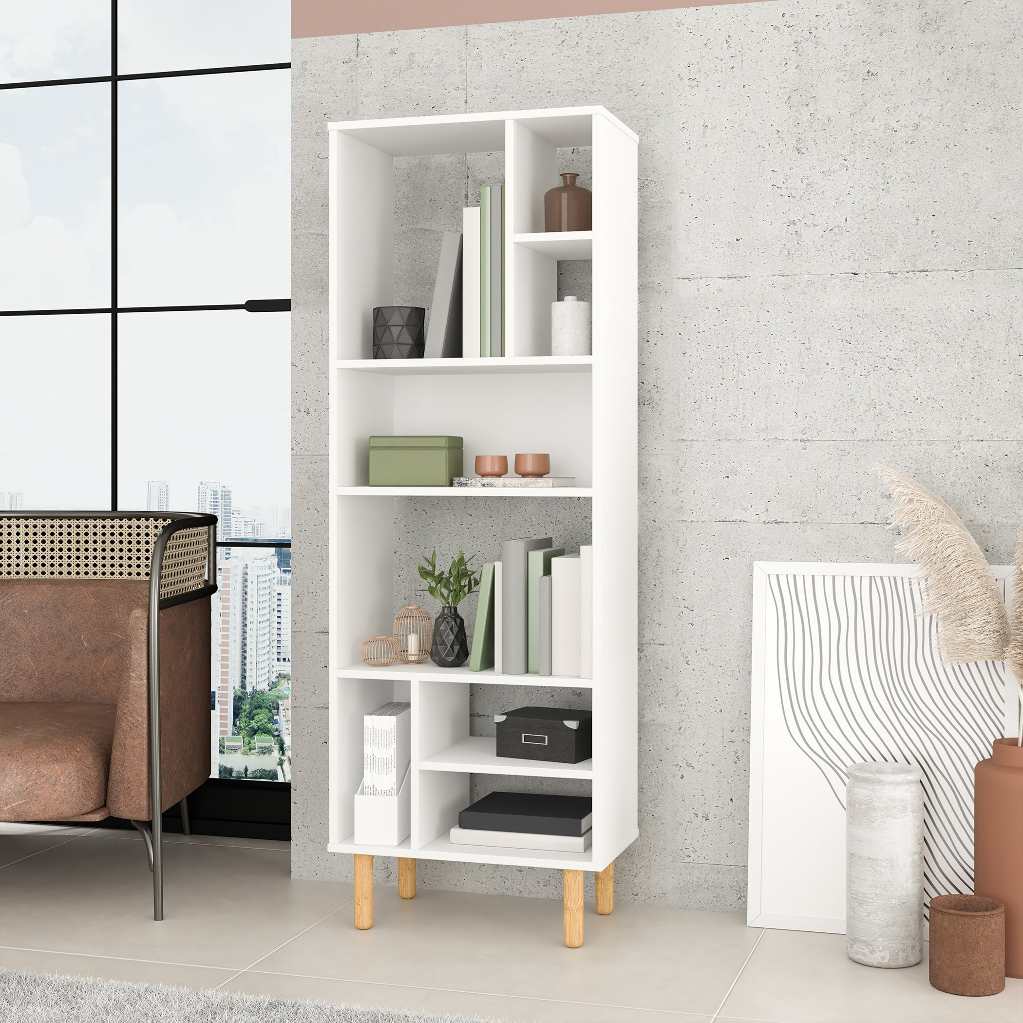 Bianca Londrina Tall Book Cabinet-hbxfurniture-office-bookcases-image-1