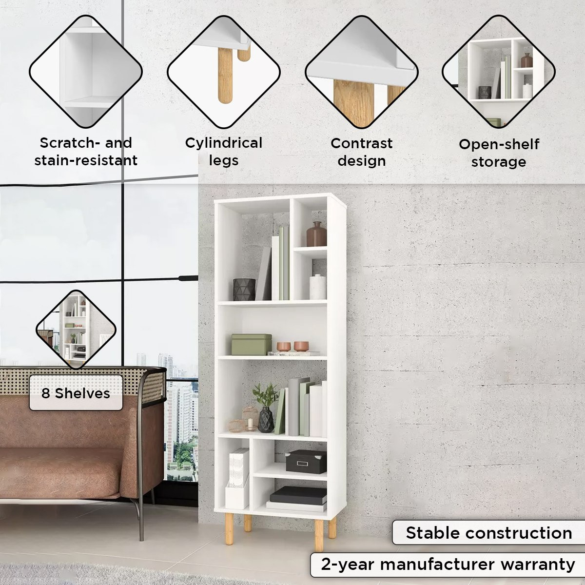 Bianca Londrina Tall Book Cabinet-hbxfurniture-office-bookcases-image-4