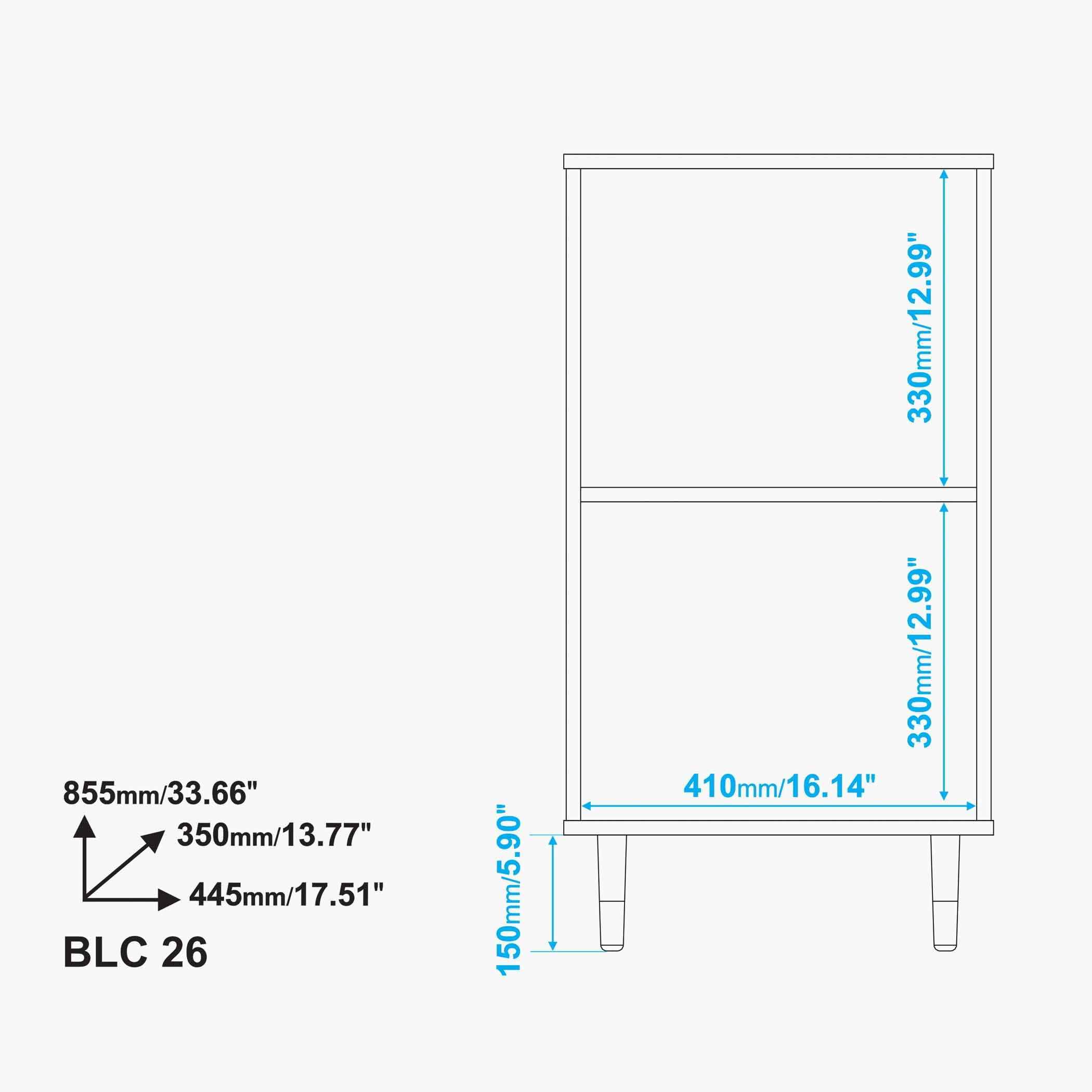 خزانة كتب بـ 2 رف من بيانكا لوندرينا-hbxfurniture-office-bookcases-image-8