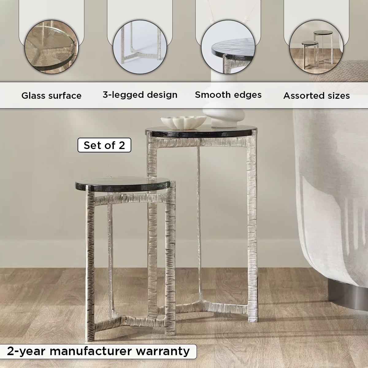Cavon Elson 2-Piece Glass Top Accent Table Set-hbxfurniture-livingroom-endtables-image-4