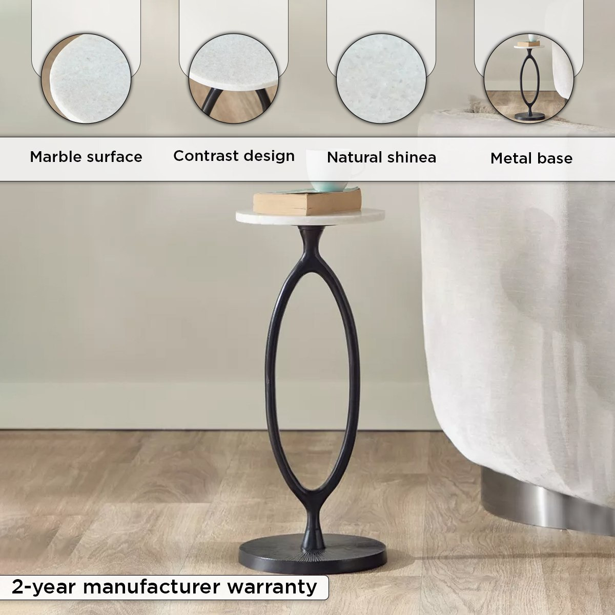 طاولة بسطح من الرخام الأصلي - سيدرو من كافون-hbxfurniture-livingroom-endtables-image-4