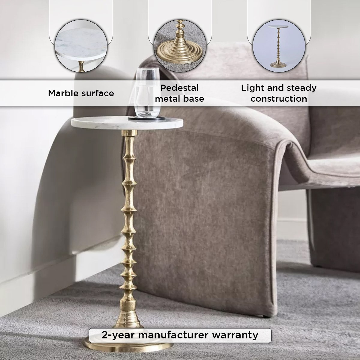 Cavon Roma Genuine Marble Top Accent Table-hbxfurniture-livingroom-endtables-image-4