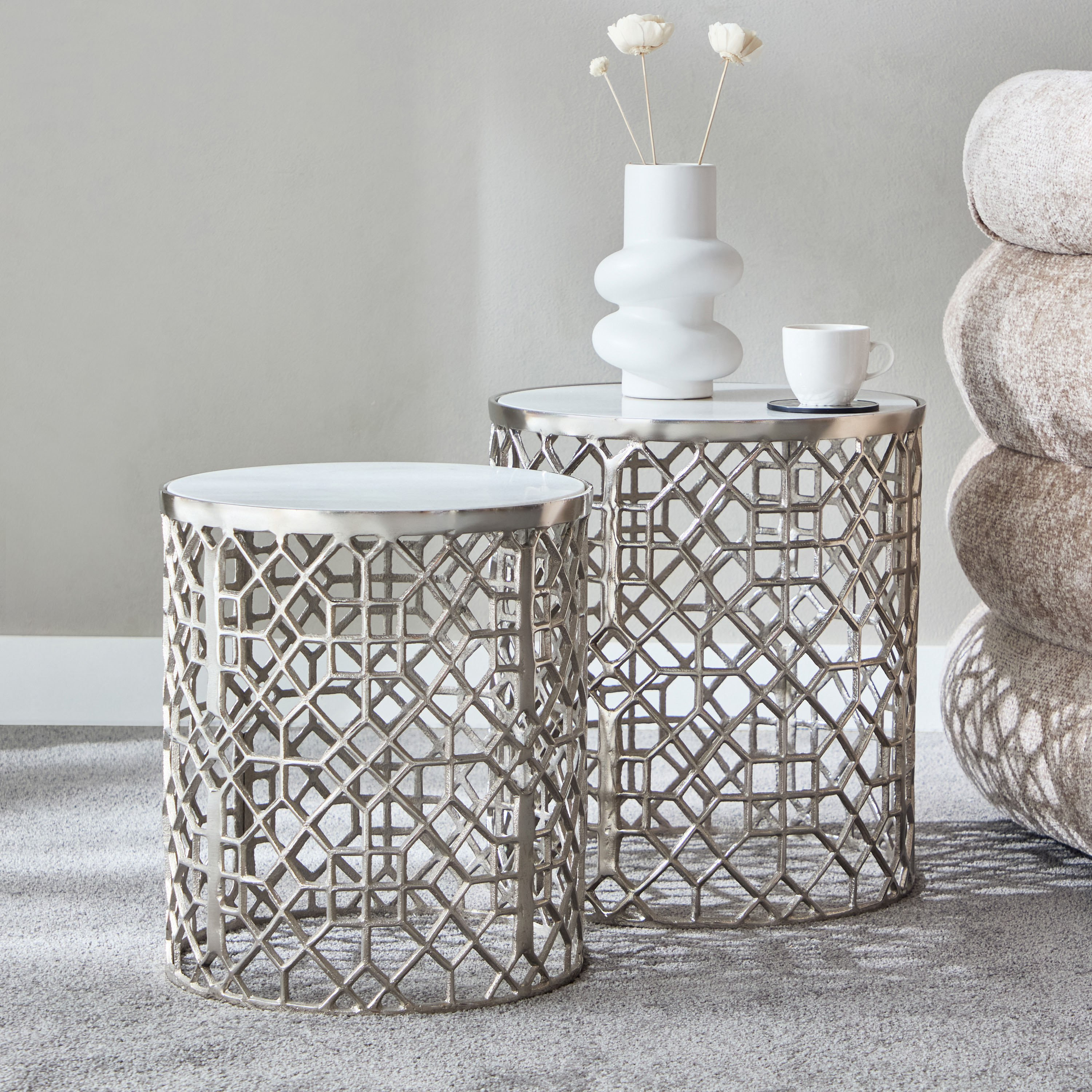 طقم طاولة من قطعتين بسطح من الرخام الأصلي - تاليثا من كافون-hbxfurniture-livingroom-endtables-image-1