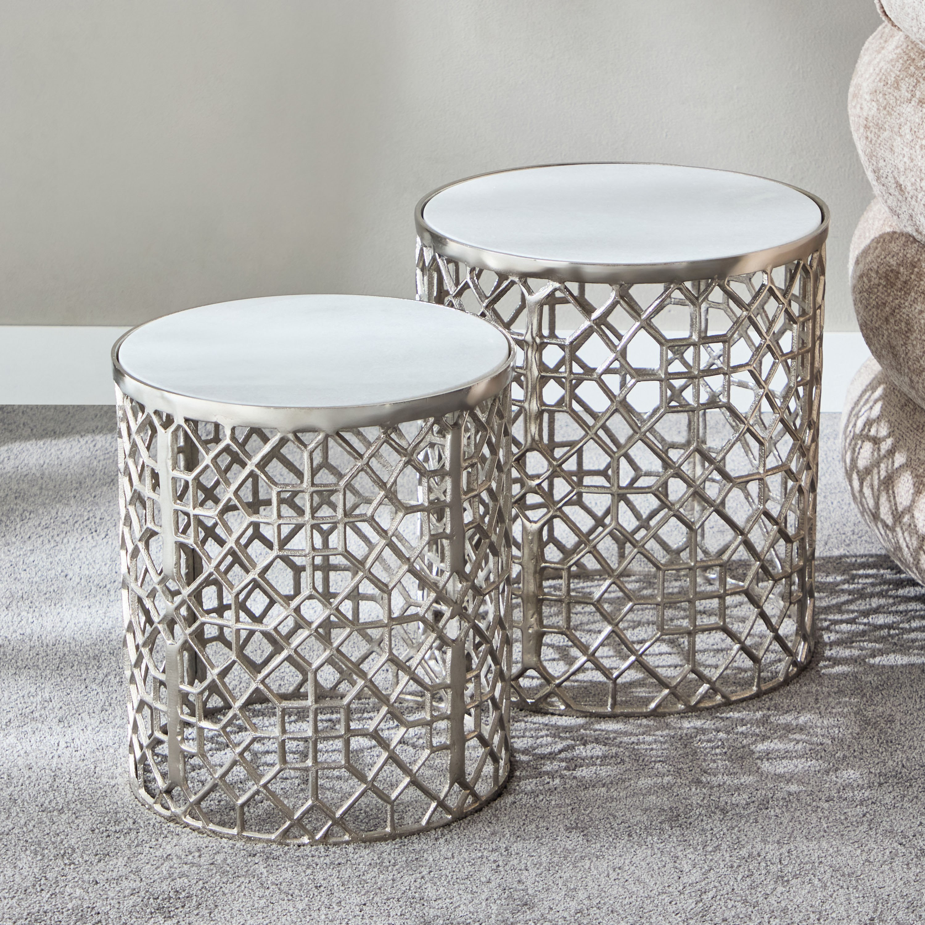 طقم طاولة من قطعتين بسطح من الرخام الأصلي - تاليثا من كافون-hbxfurniture-livingroom-endtables-image-2