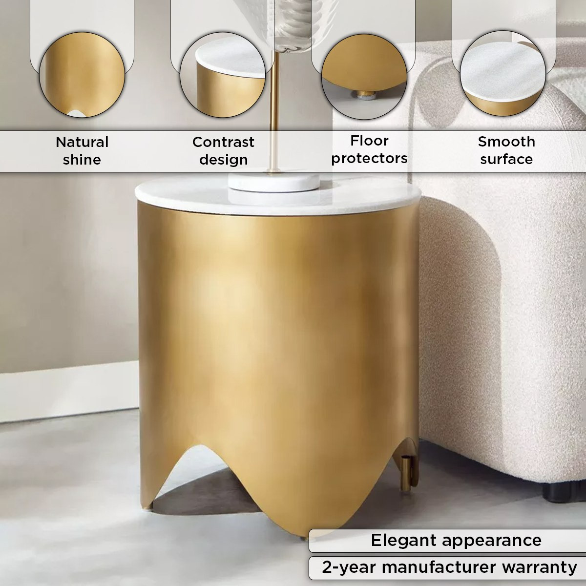طاولة جانبية بسطح من الرخام الأصلي - رافيلو من فيندرا-hbxfurniture-livingroom-endtables-image-4