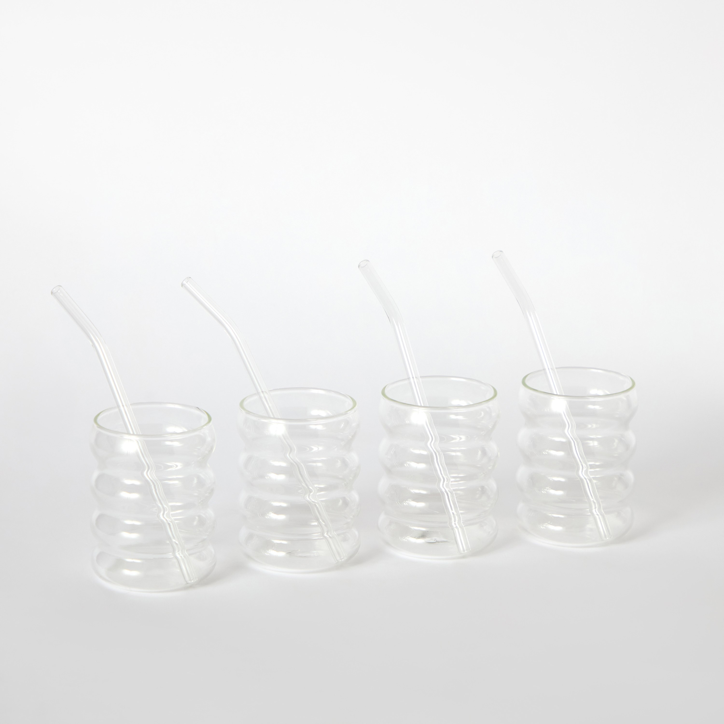 Zen Borosilicate 4-Piece Vintage Drinking Glasses with Straws Set - 330 ml-hbxhomeware-hbxkitchen-image-6