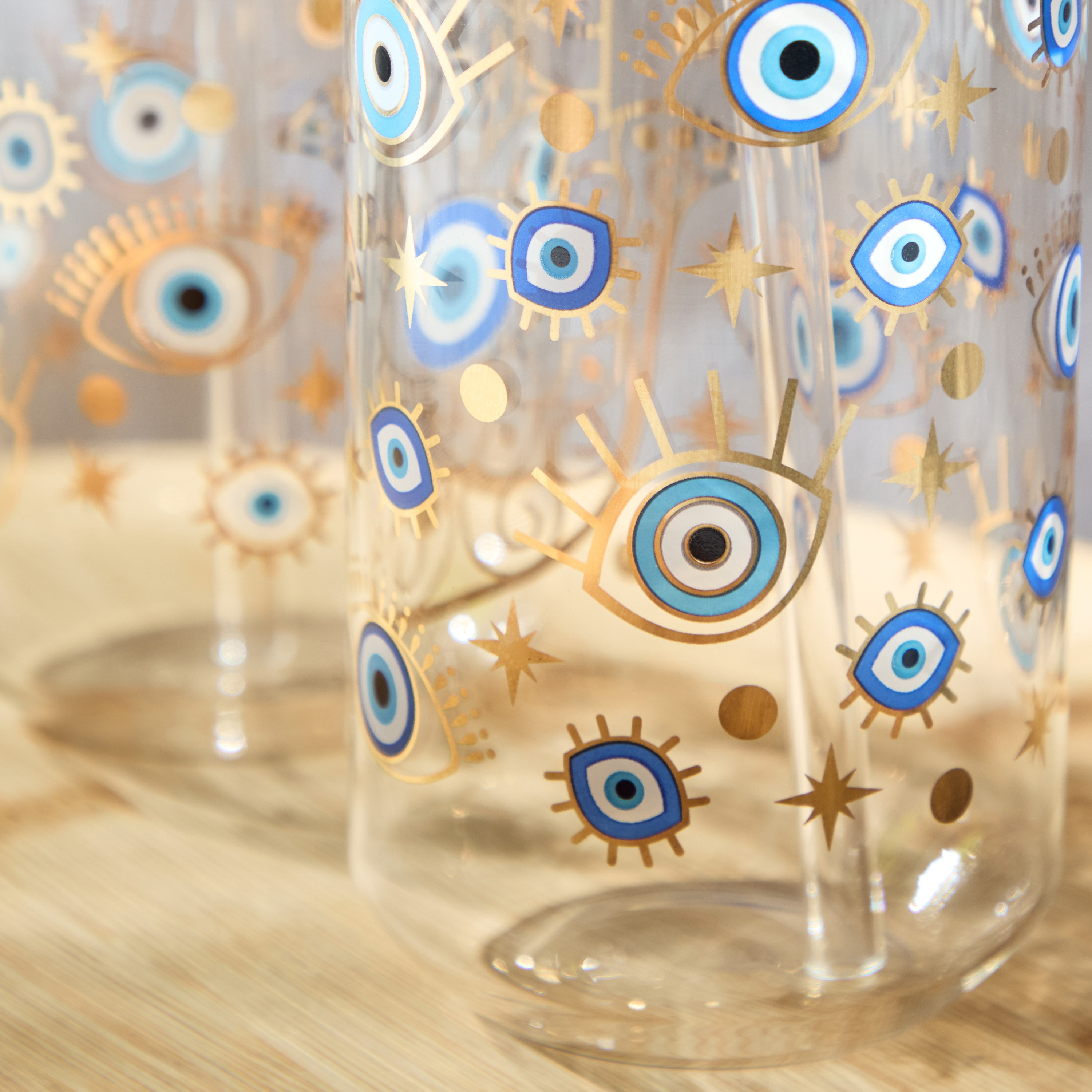 Zen Borosilicate 2-Piece Evil Eye Mason Jar with Straw Set - 450 ml-hbxhomeware-hbxkitchen-image-4