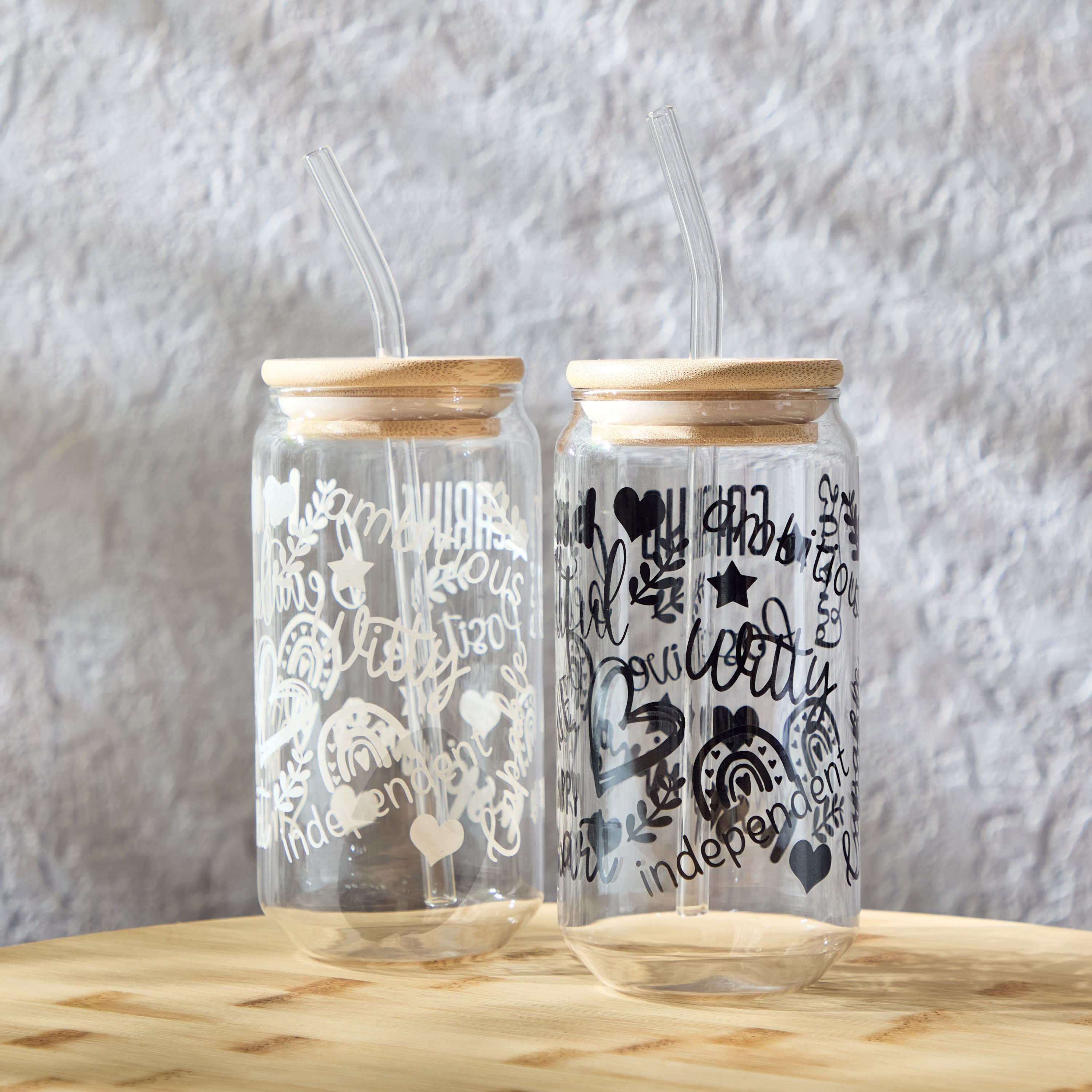 Zen Borosilicate 2-Piece Kind Mason Jar with Straw Set - 450 ml-hbxhomeware-hbxkitchen-image-1