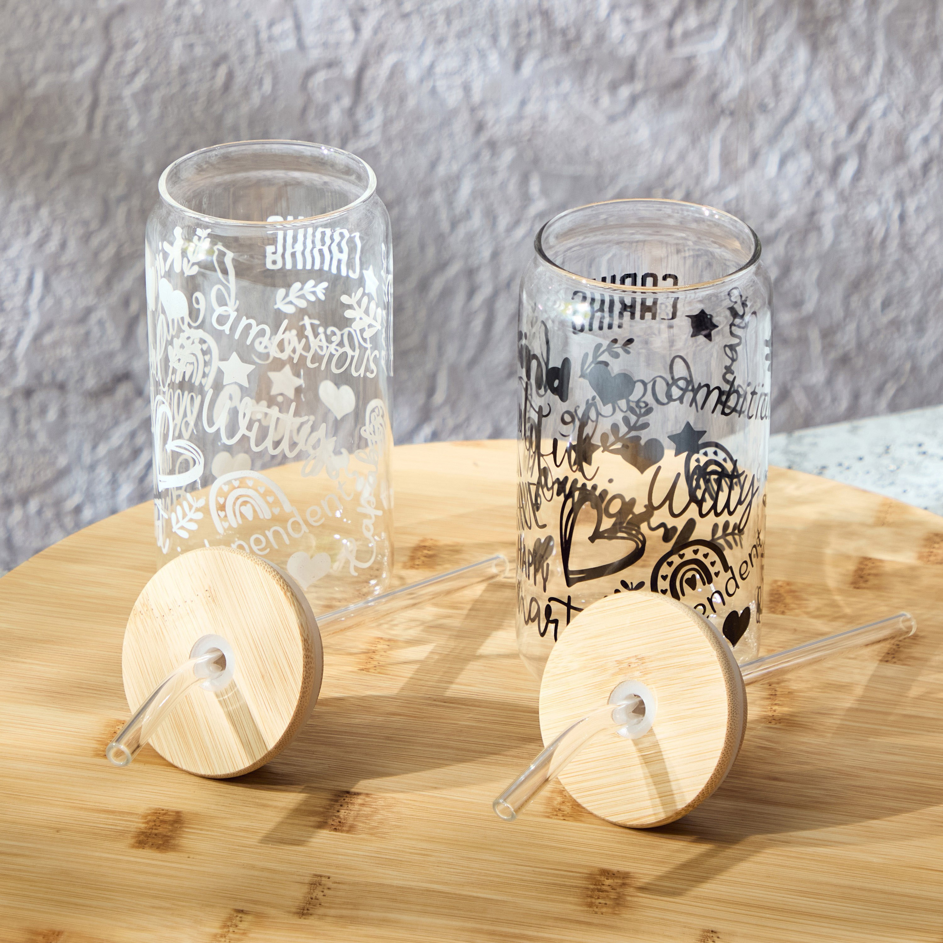 Zen Borosilicate 2-Piece Kind Mason Jar with Straw Set - 450 ml-hbxhomeware-hbxkitchen-image-2