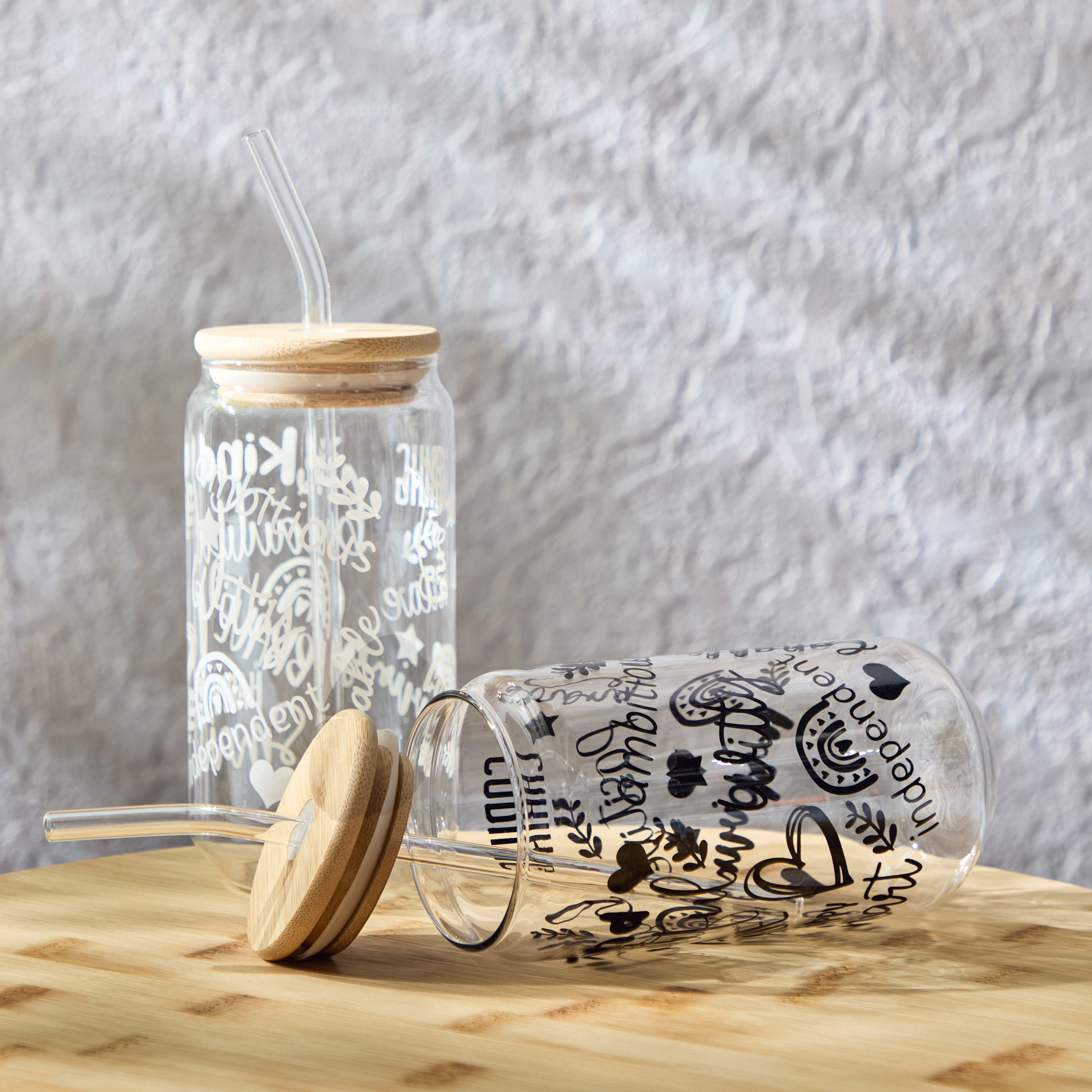 Zen Borosilicate 2-Piece Kind Mason Jar with Straw Set - 450 ml-hbxhomeware-hbxkitchen-image-5