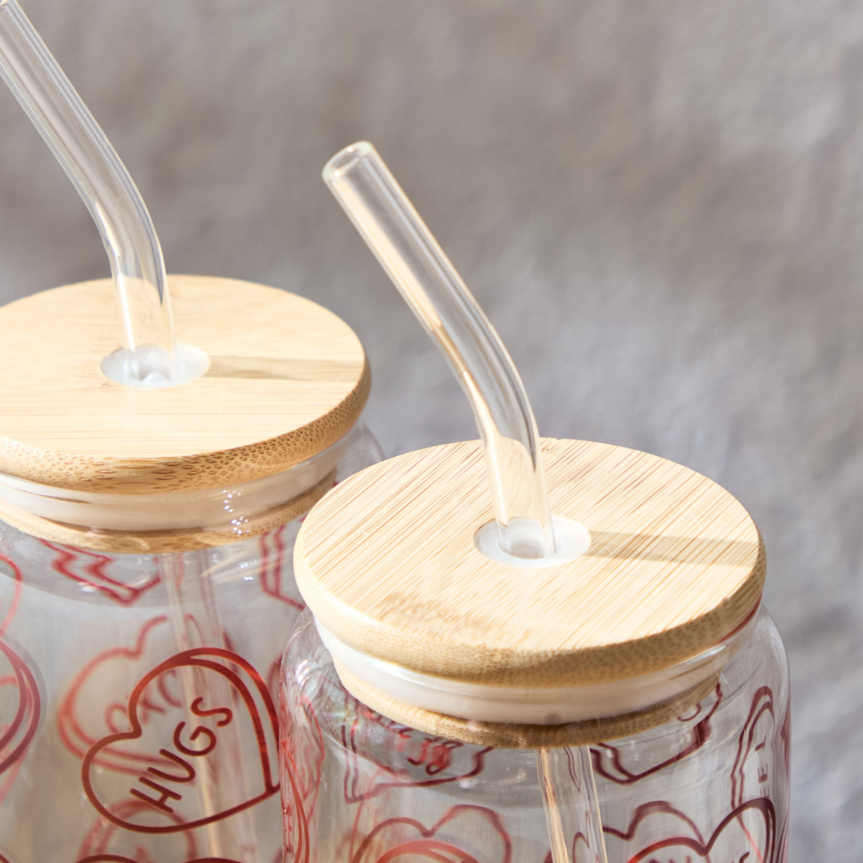 Zen Borosilicate 2-Piece Valentine Mason Jar with Straw Set - 450 ml-hbxhomeware-hbxkitchen-image-3