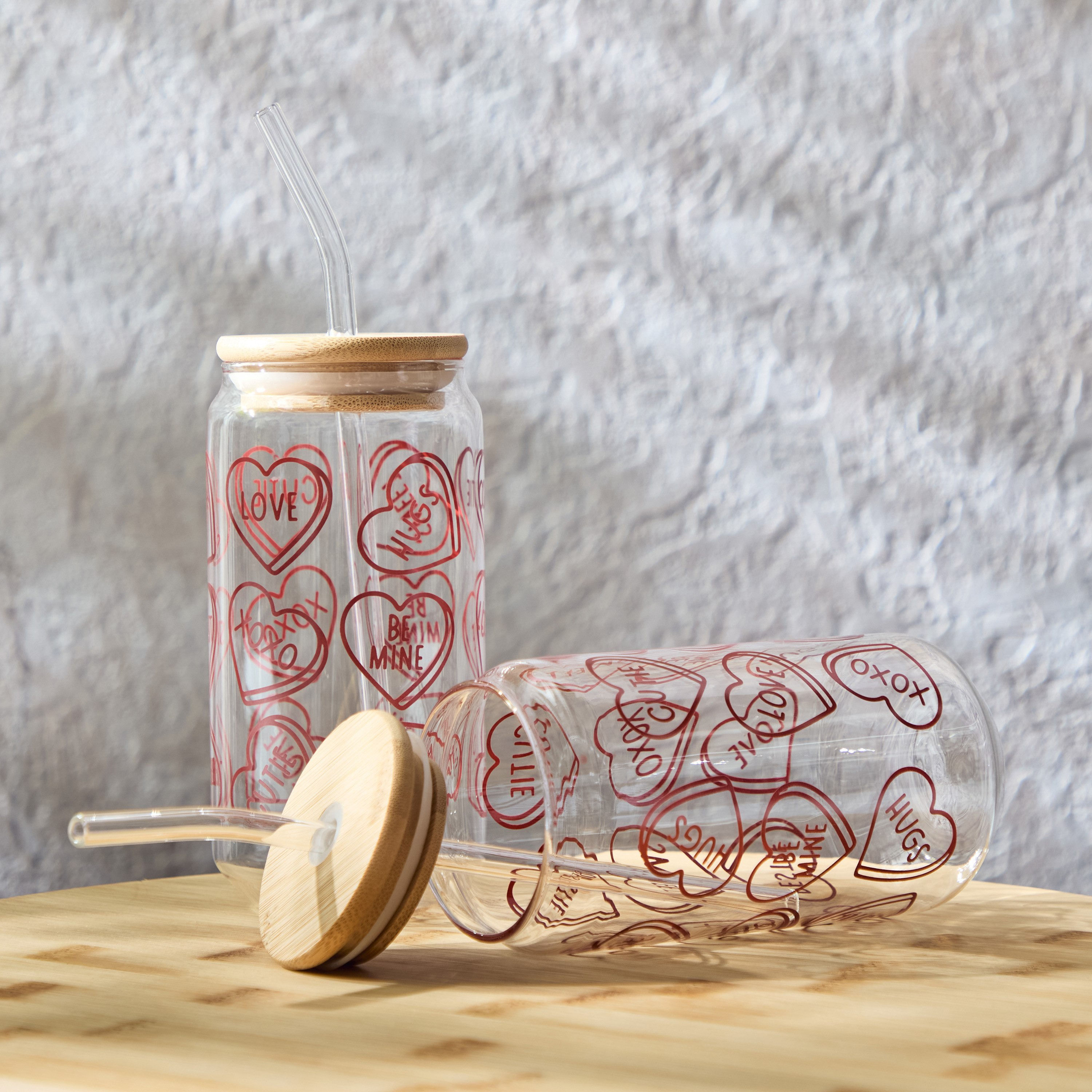 Zen Borosilicate 2-Piece Valentine Mason Jar with Straw Set - 450 ml-hbxhomeware-hbxkitchen-image-5
