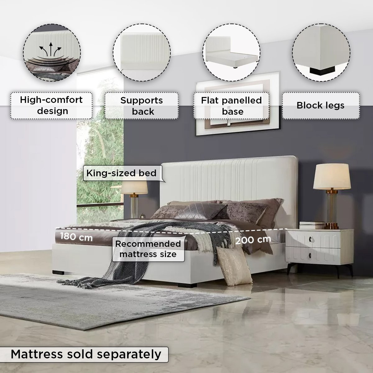 Opulent 6-Piece King Bedroom Set - 180x200 cm-PROMO_HB_KSA_HBX10_190925-image-4