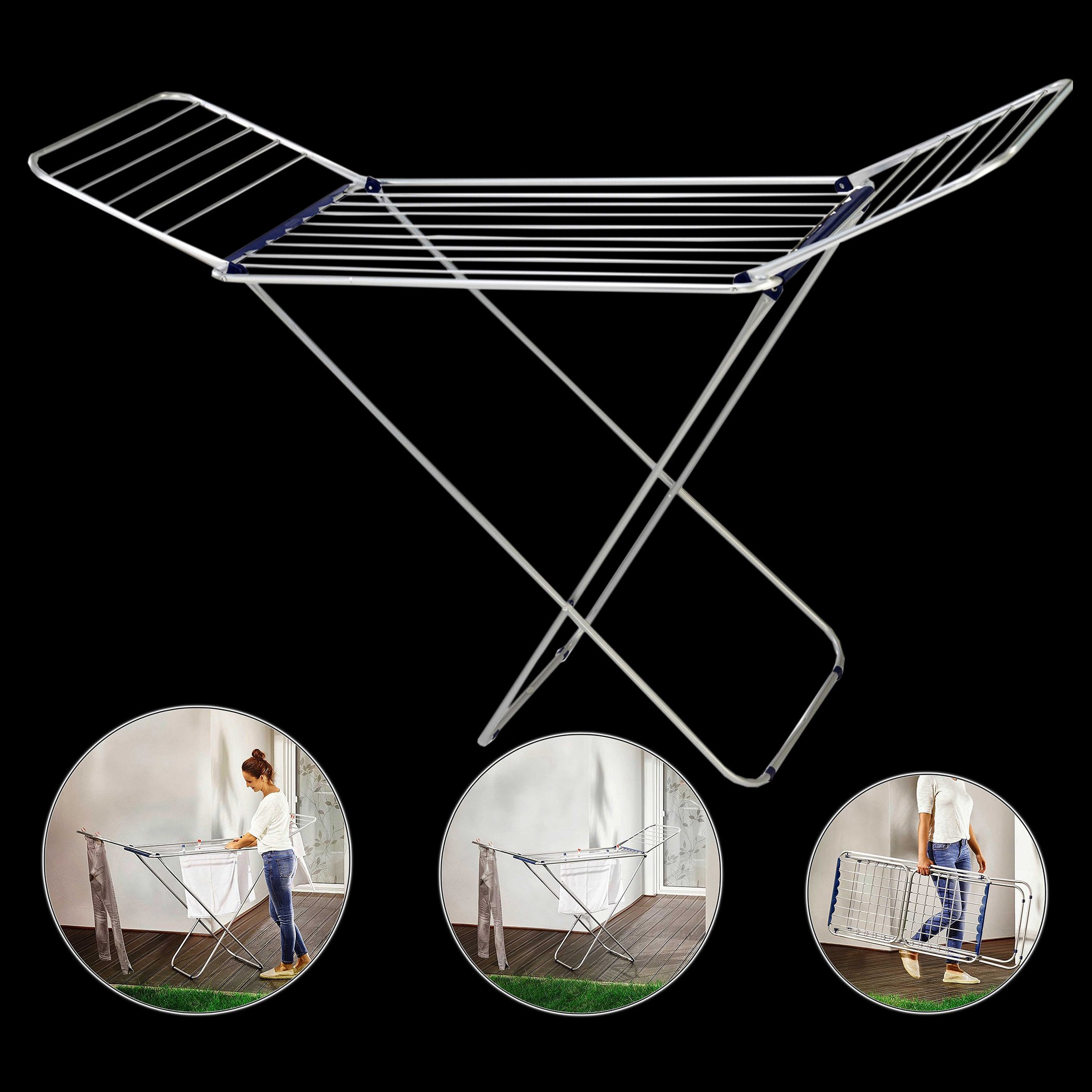 مجفف ملابس ألومنيوم من أميتي - 175x55 سم-hbxhomeware-bathandlaundry-clothesdryingracks-image-3