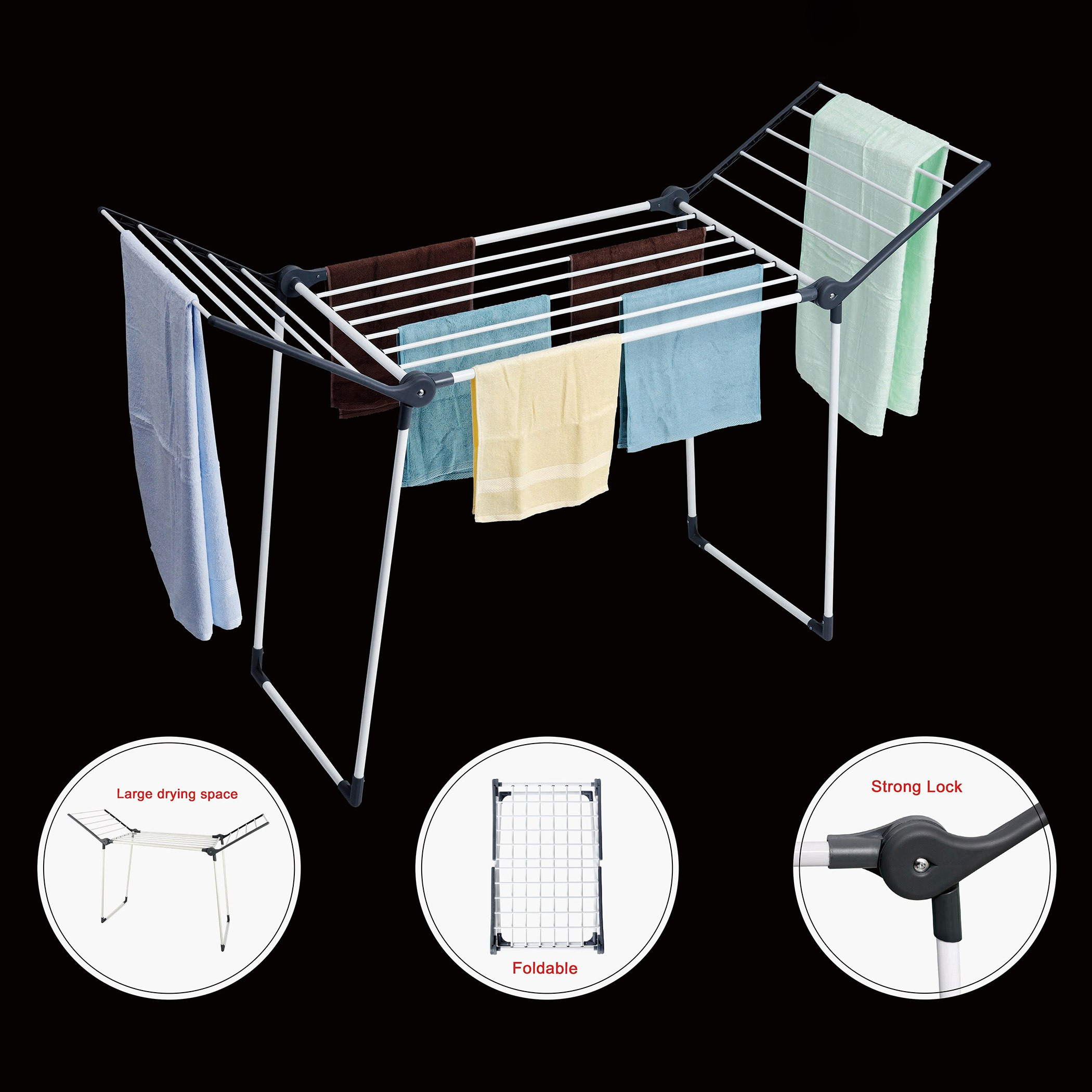 مجفف ملابس بتصميم فراشة من أميتي - 170x64x108 سم-hbxhomeware-bathandlaundry-clothesdryingracks-image-4
