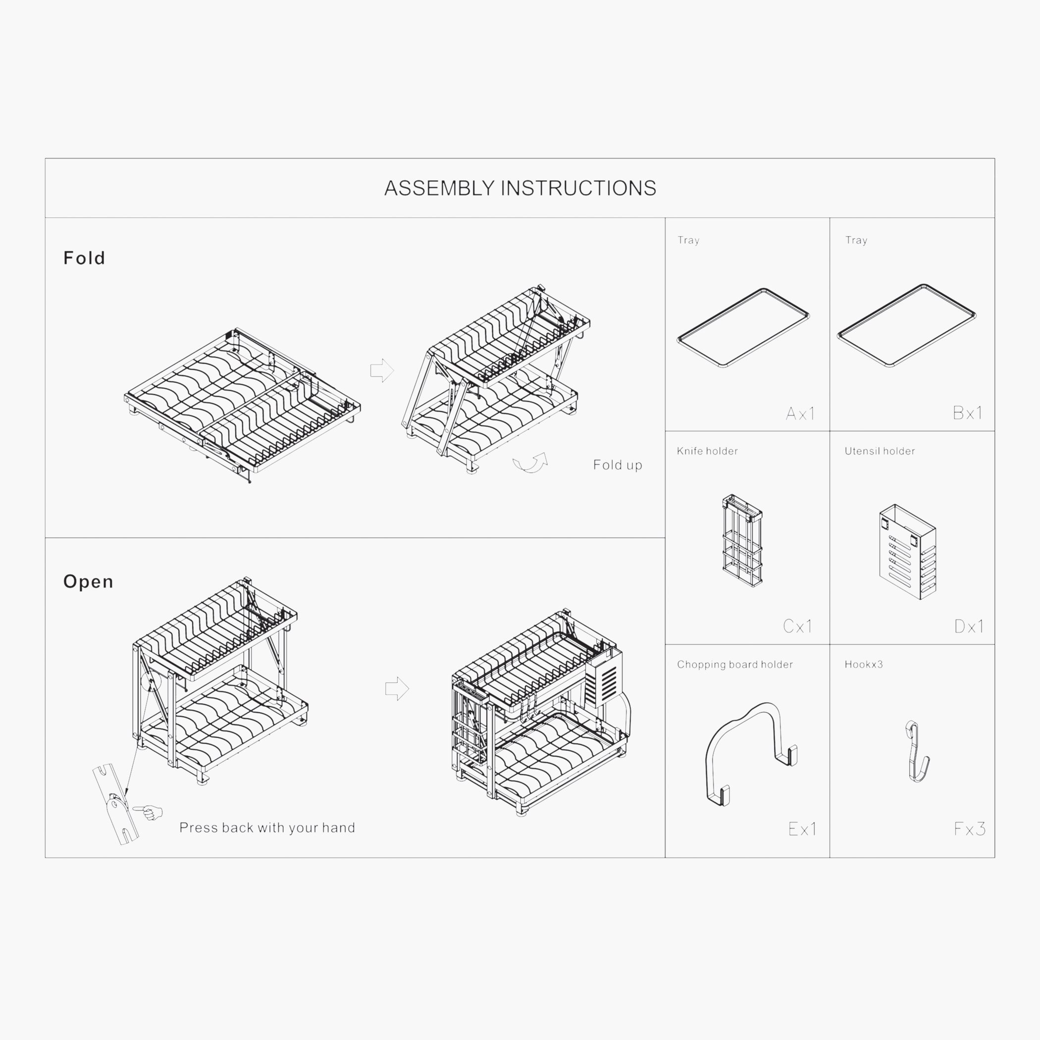 Amity 2-Layer Foldable Dish Rack-hbxhomeware-hbxkitchen-image-6