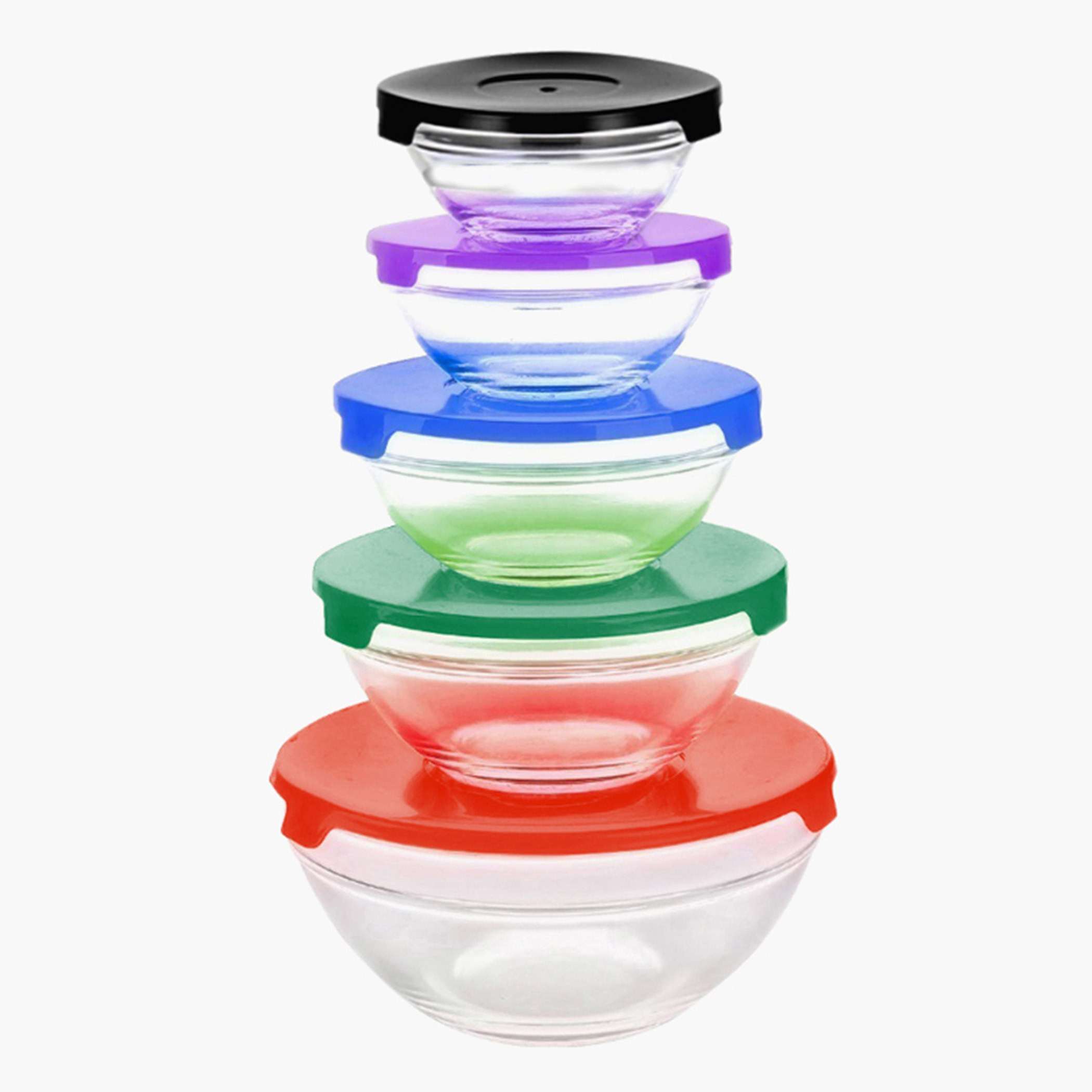 طقم أوعية زجاج 5 قطع مع أغطية بألوان متعددة من أميتي-hbxhomeware-hbxkitchen-image-1