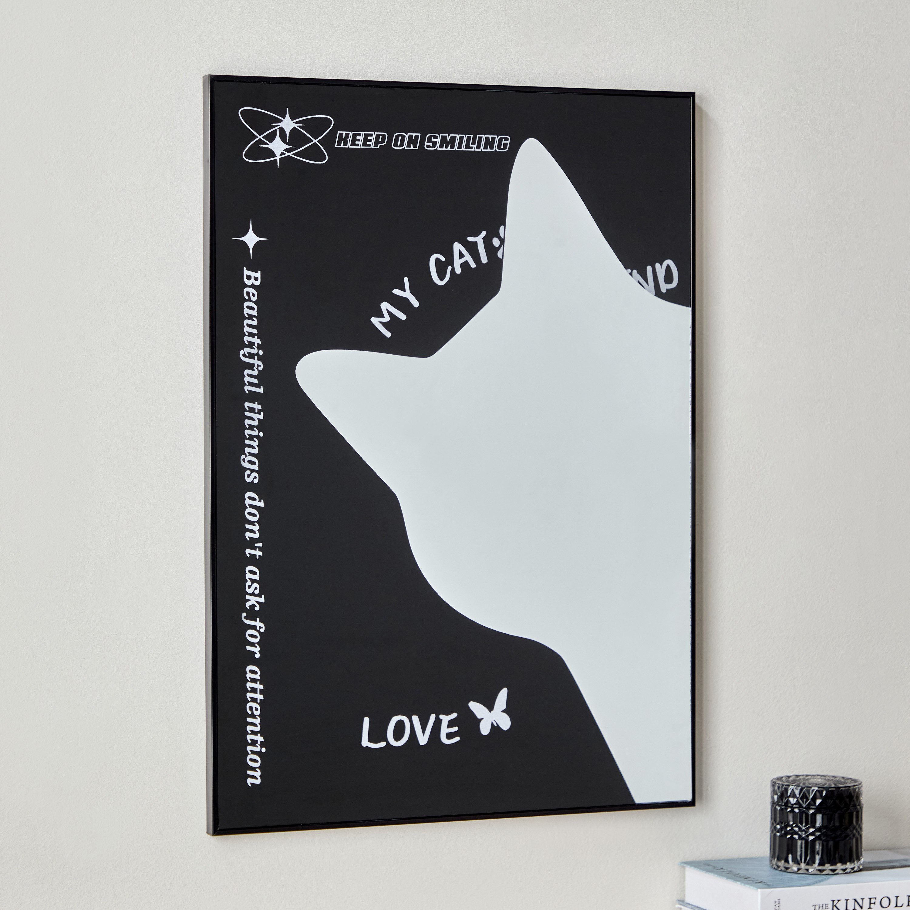 Fero Cat Tinted Framed Mirror Wall Art - 50x2x70 cm-PROMO_HB_AE_B2G2_011025-image-1