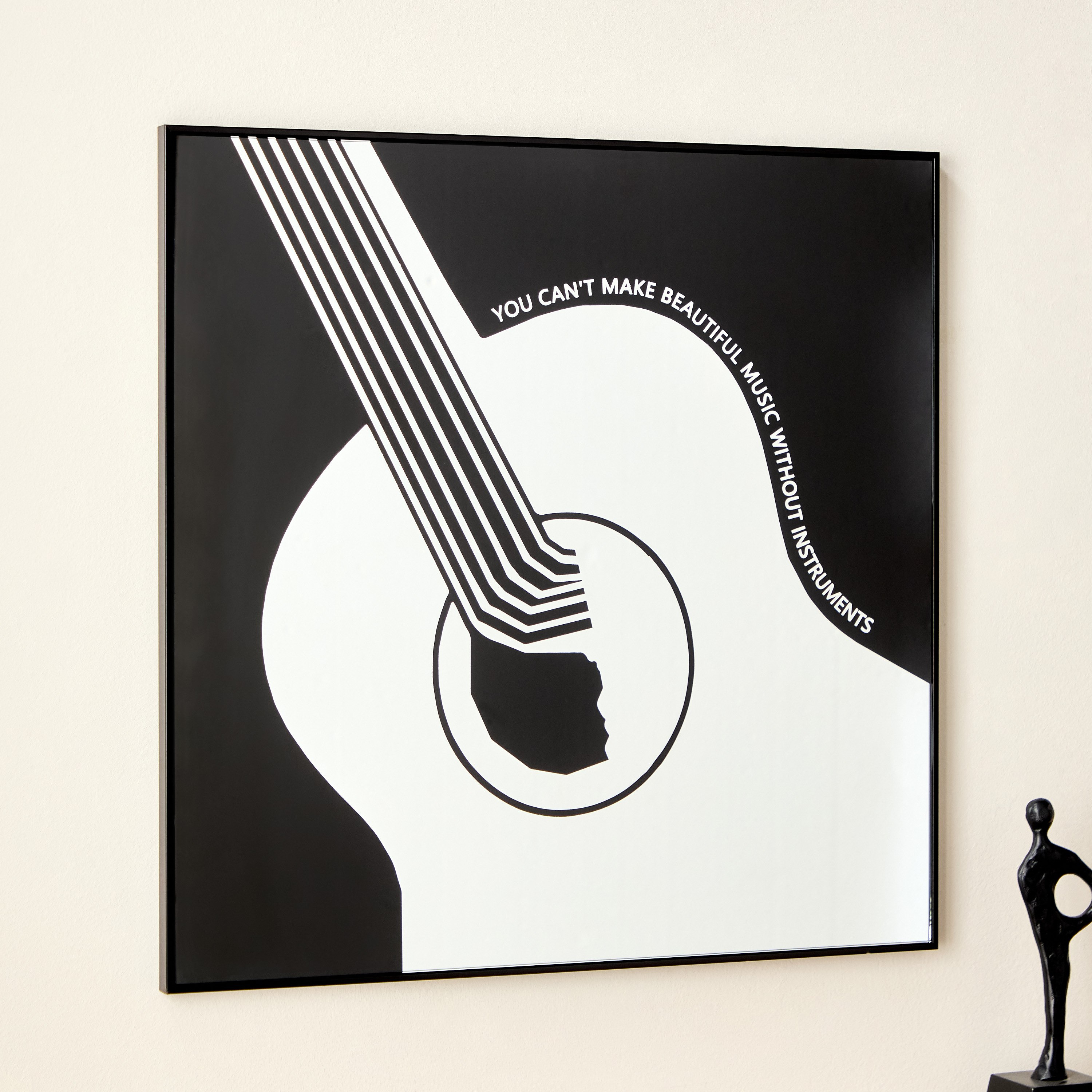 Fero Tinted Guitar Framed Wall Art - 60x1x60 cm-hbxbedroom-walldecor-mirrors-image-1
