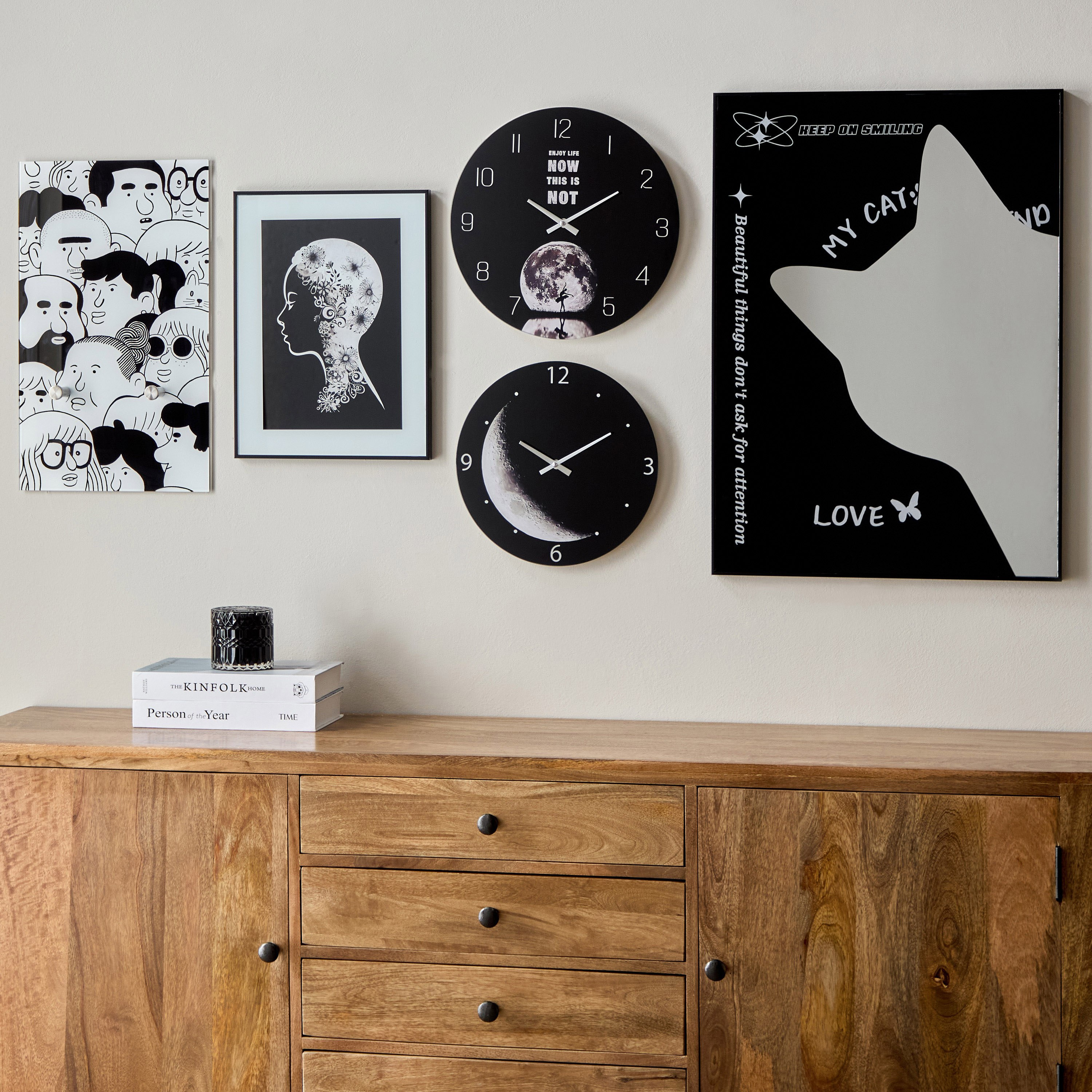 ساعة بزجاج ملون من فيرو- 34x4.5x34 سم-hbxdiningroom-decorandaccessories-clocks-image-4