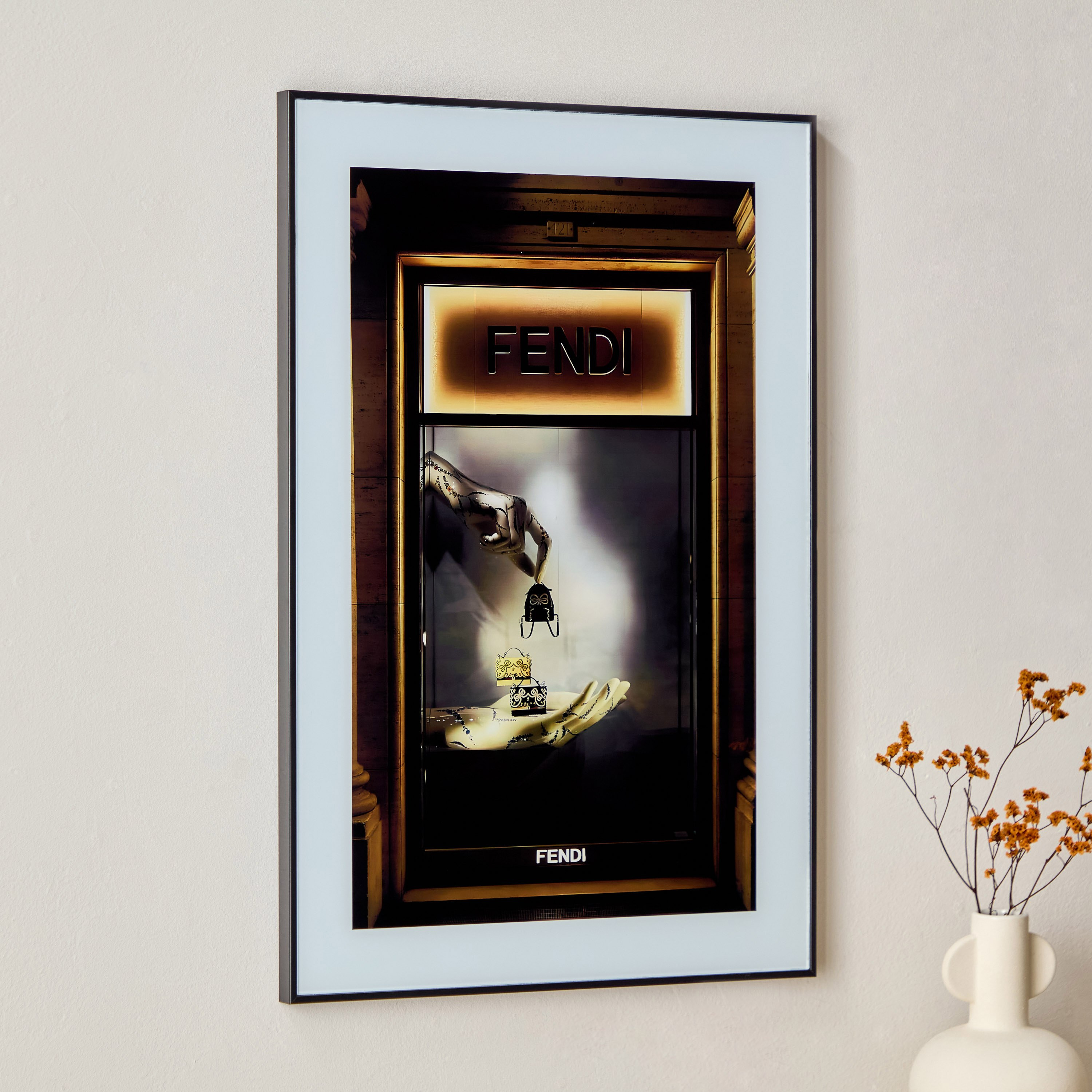 زينة حائط بإطار زجاجي ملّون من فيرو- 40x2x60 سم-hbxdiningroom-walldecor-wallart-image-1