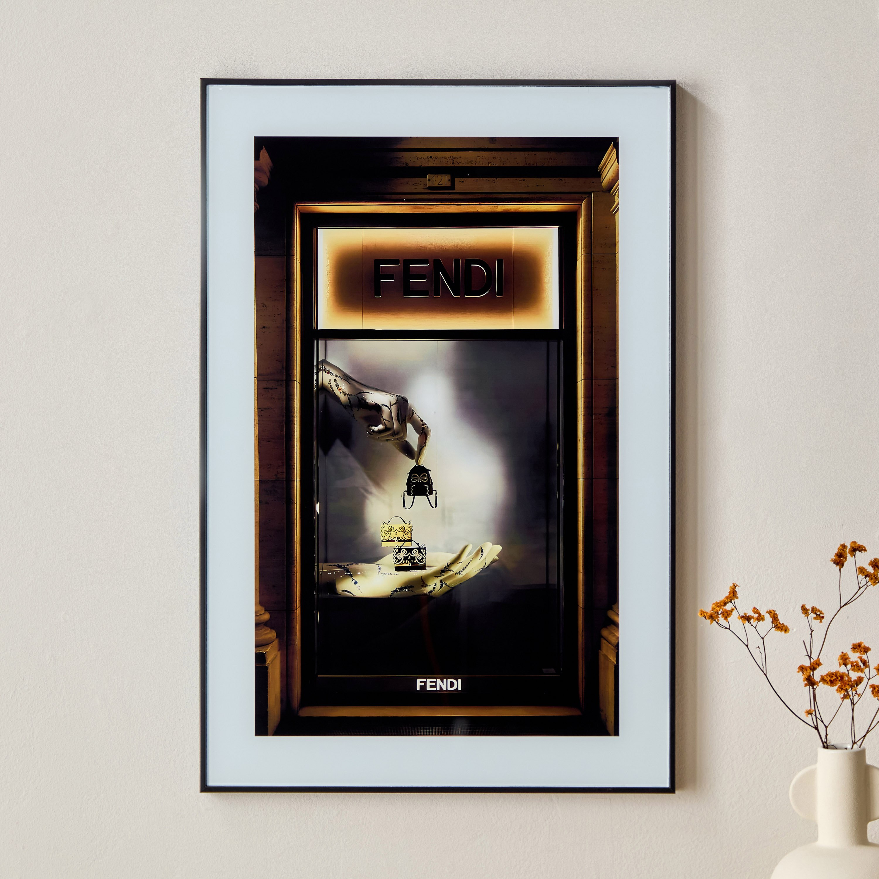 زينة حائط بإطار زجاجي ملّون من فيرو- 40x2x60 سم-hbxdiningroom-walldecor-wallart-image-2