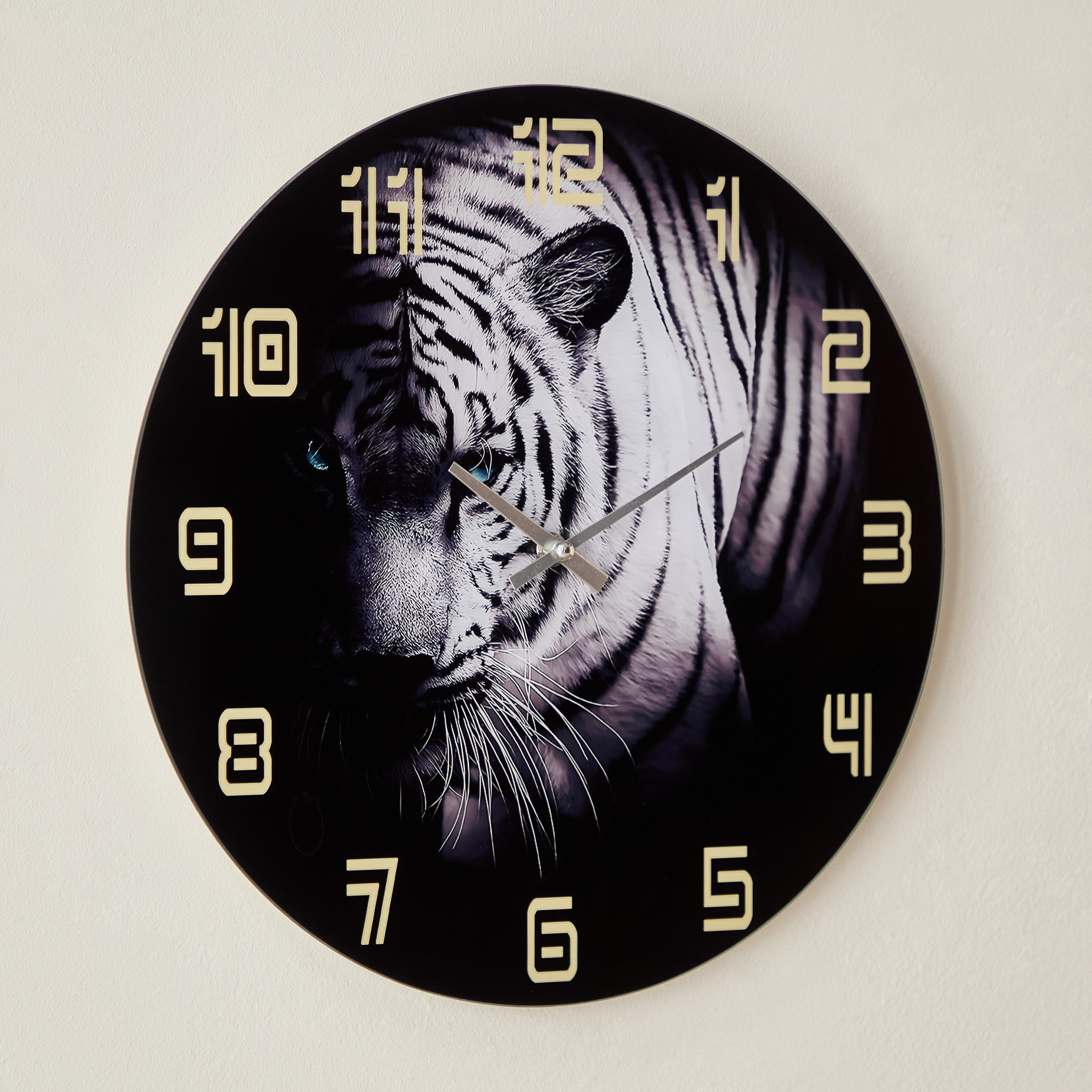 Fero Tiger Clock with Tinted Glass - 38x4.5x38 cm-hbxdiningroom-decorandaccessories-clocks-image-1