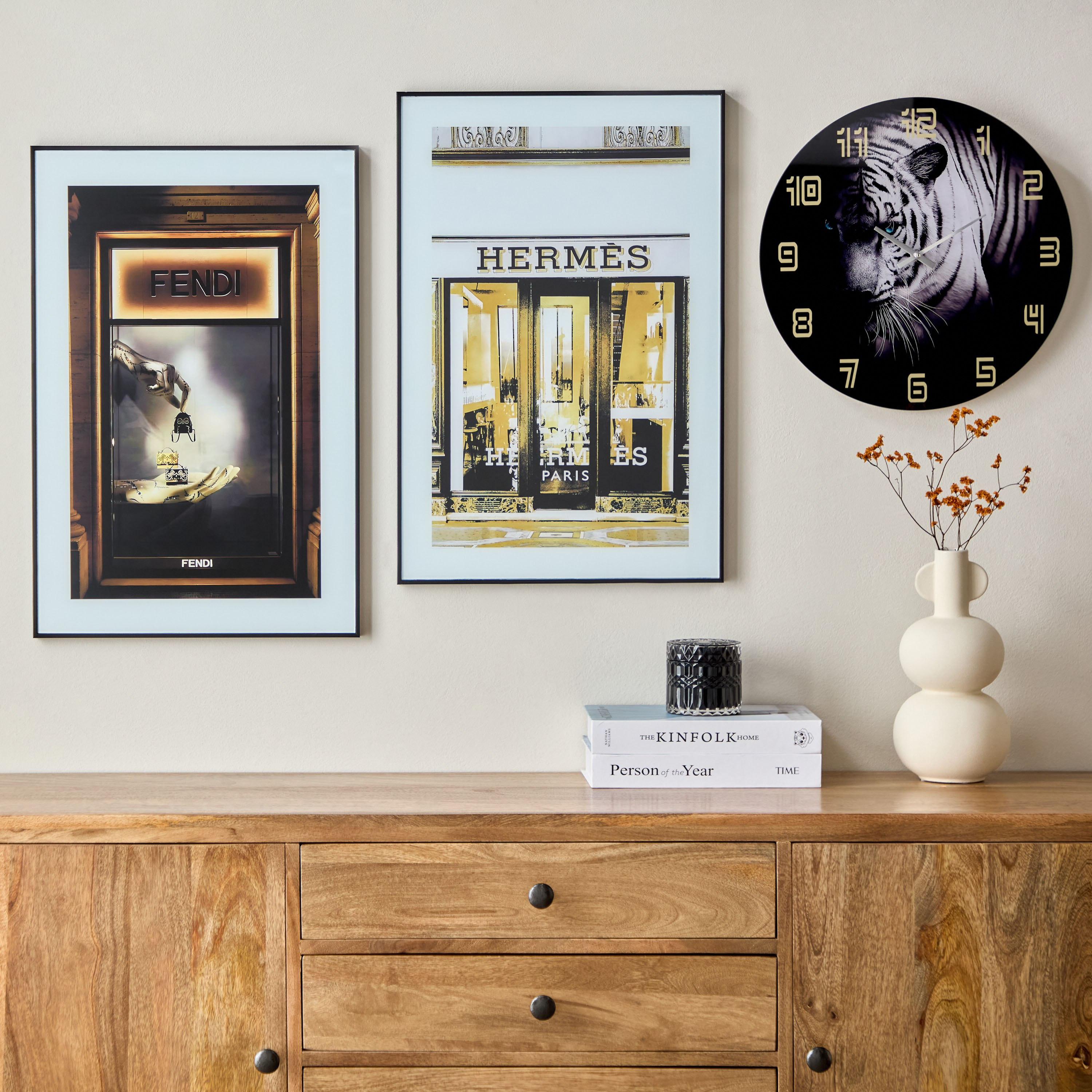 Fero Tiger Clock with Tinted Glass - 38x4.5x38 cm-hbxdiningroom-decorandaccessories-clocks-image-4