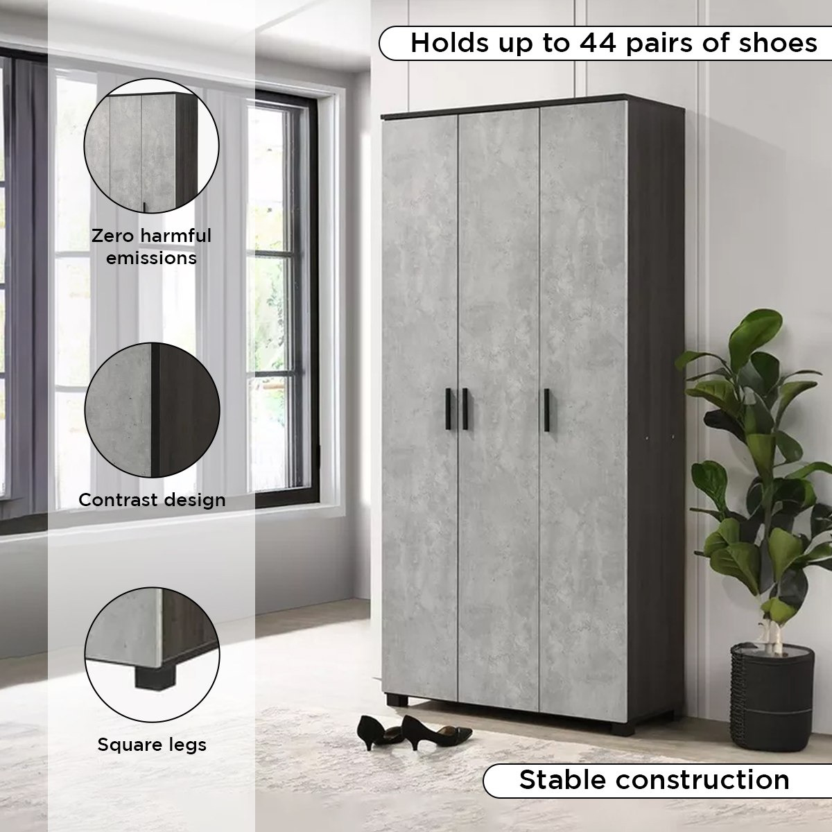 خزانة أحذية طويلة 3 أدراج لـ 44 زوجا من كابري-hbxbedroom-shoecabinetsandracks-image-5